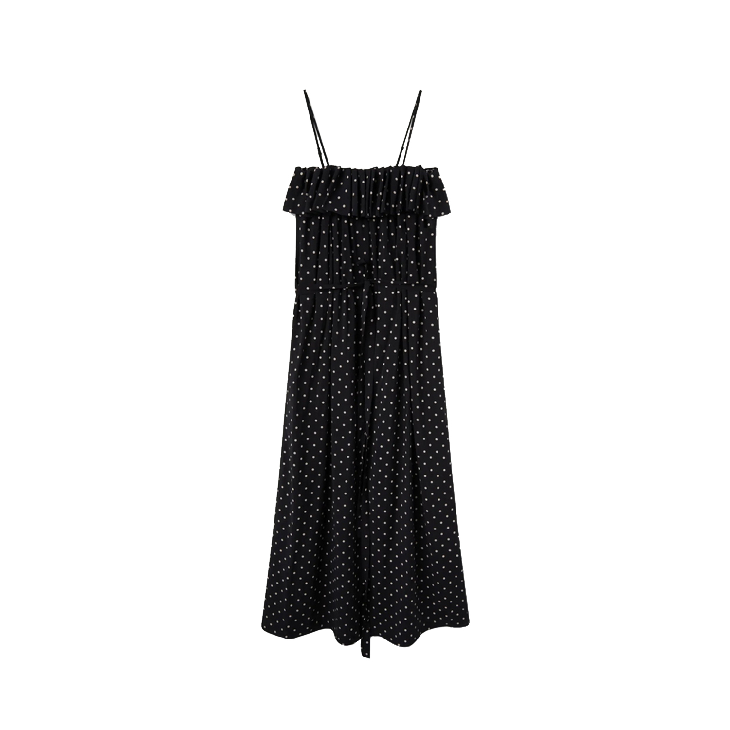 Compañia Fantastica Long Kleid in Schwarz mit weissen Punkten von Compañia Fantastica vorne