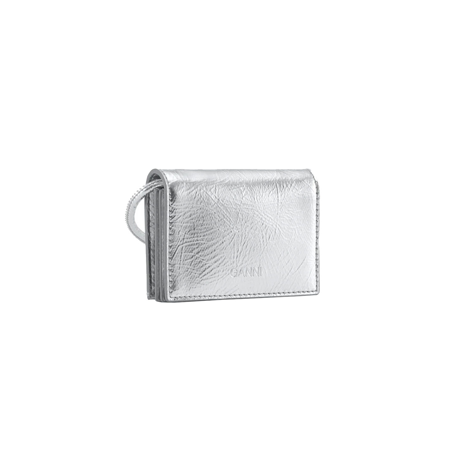 Ganni Bou Ganni Portemonnaie Silver hinten