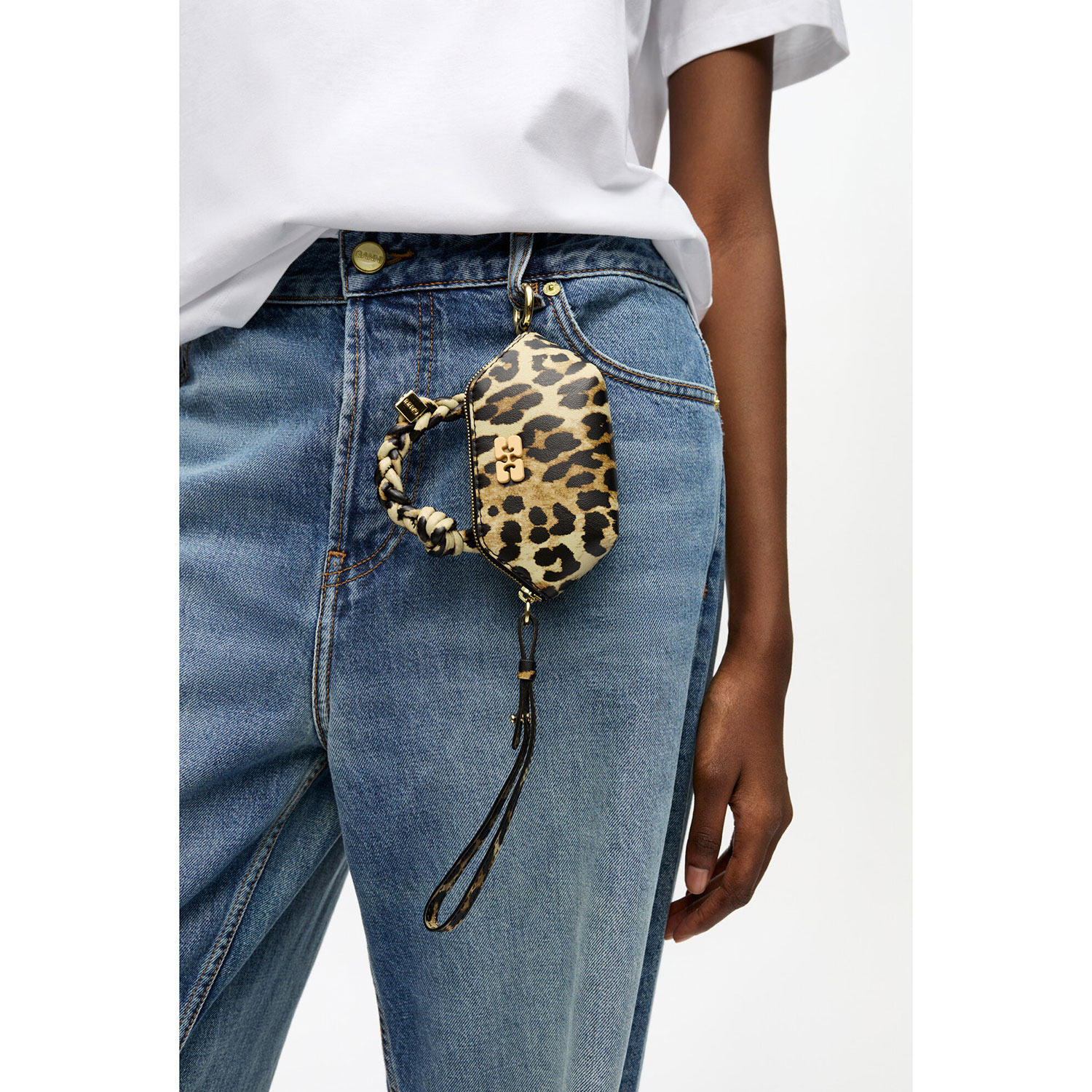 Ganni Nano Bou Tasche Charm Leopard