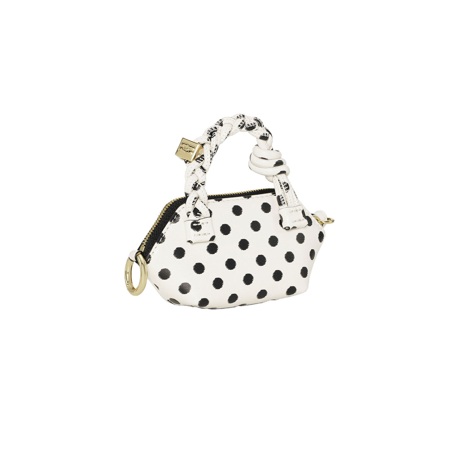 Ganni Polka Dot Nano Bou Bag Charm Egret