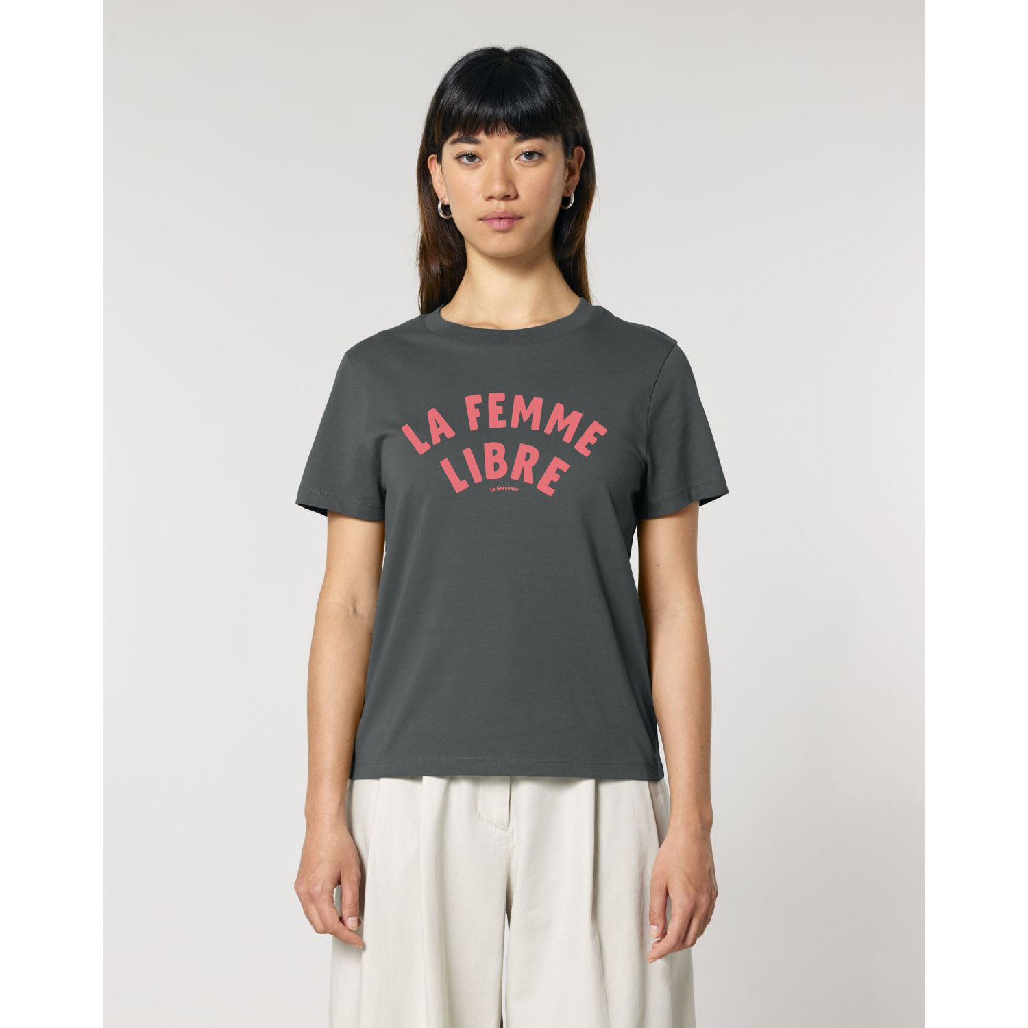 La Garçonne Vetements La Femme Libre T-Shirt Anthracite/Peach