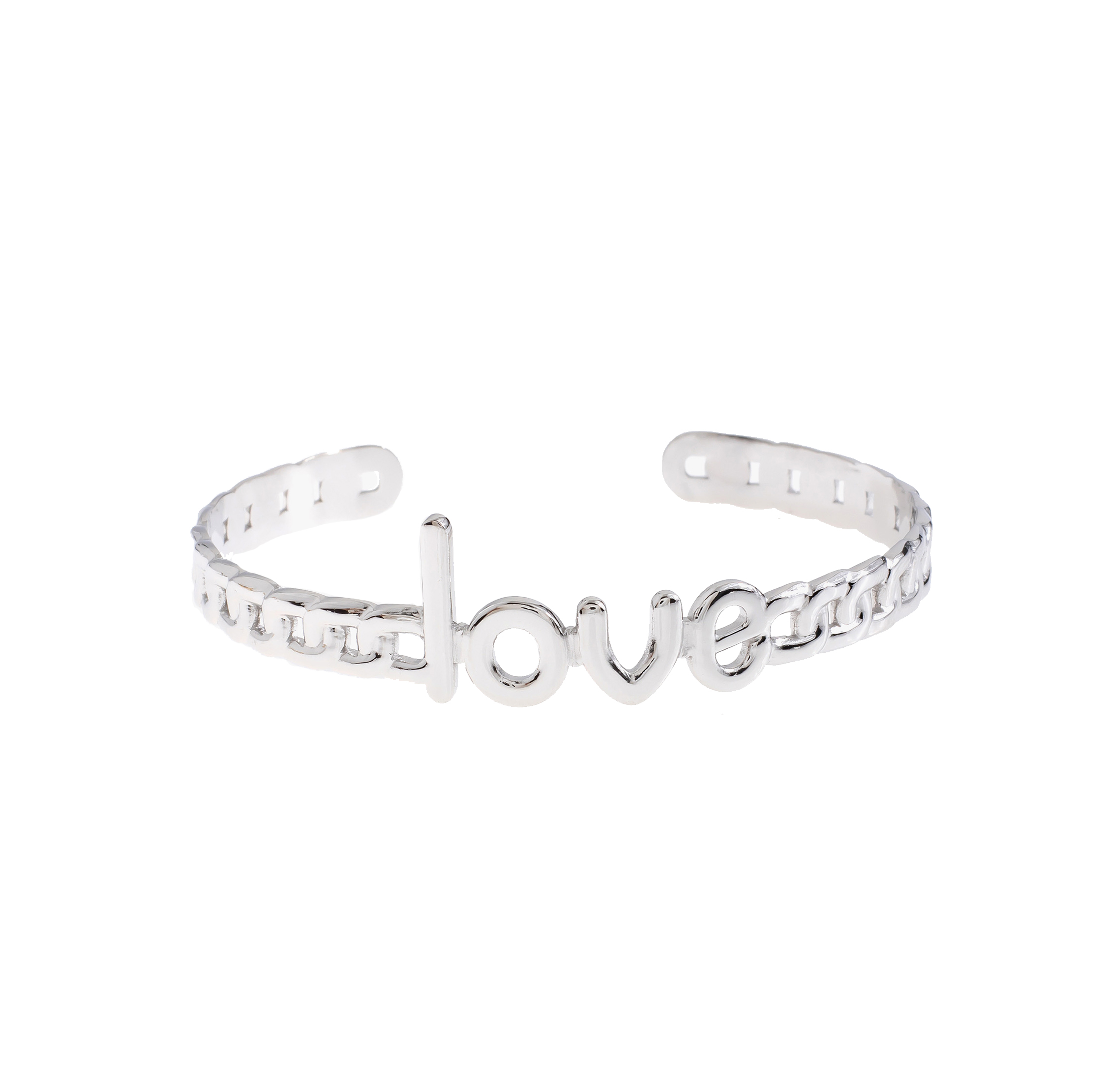 Love Armreif Edelstahl Silber