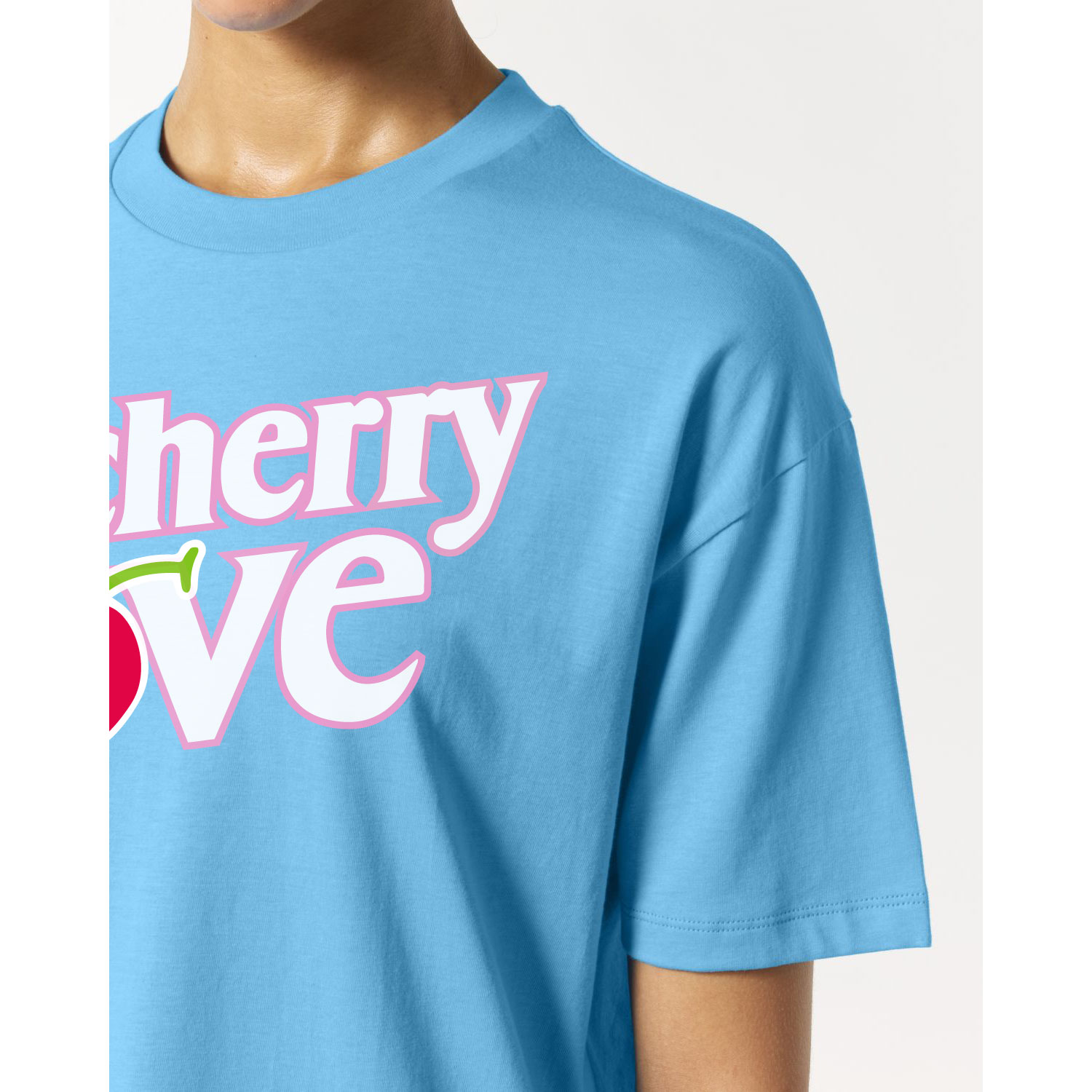 La Garçonne Vetements Cherry Love Boxy T-Shirt Aqua