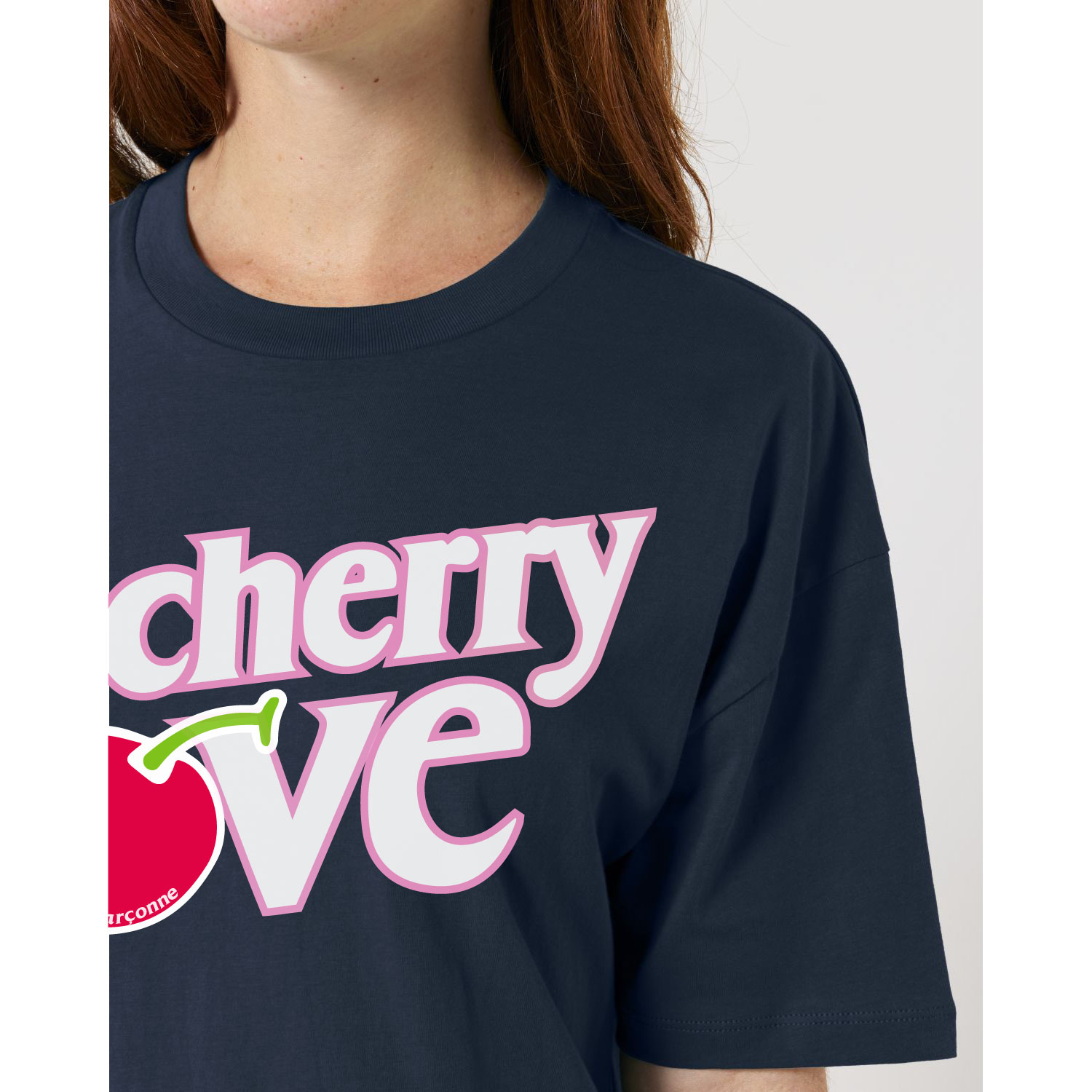 La Garçonne Vetements Cherry Love Boxy T-Shirt Navy