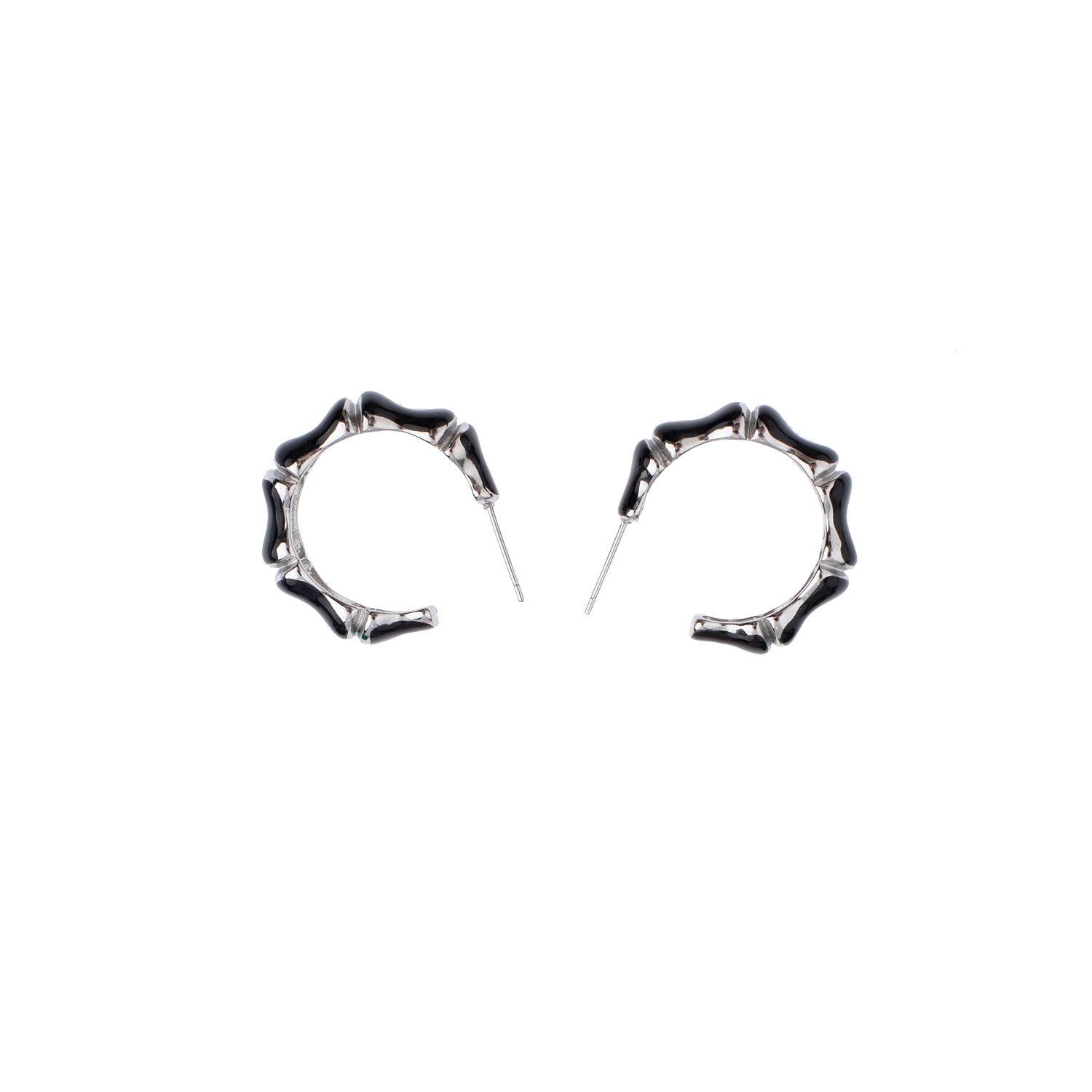 La Garçonne Bijoux Kreolen Black Edelstahl Silber La Garconne Bijoux