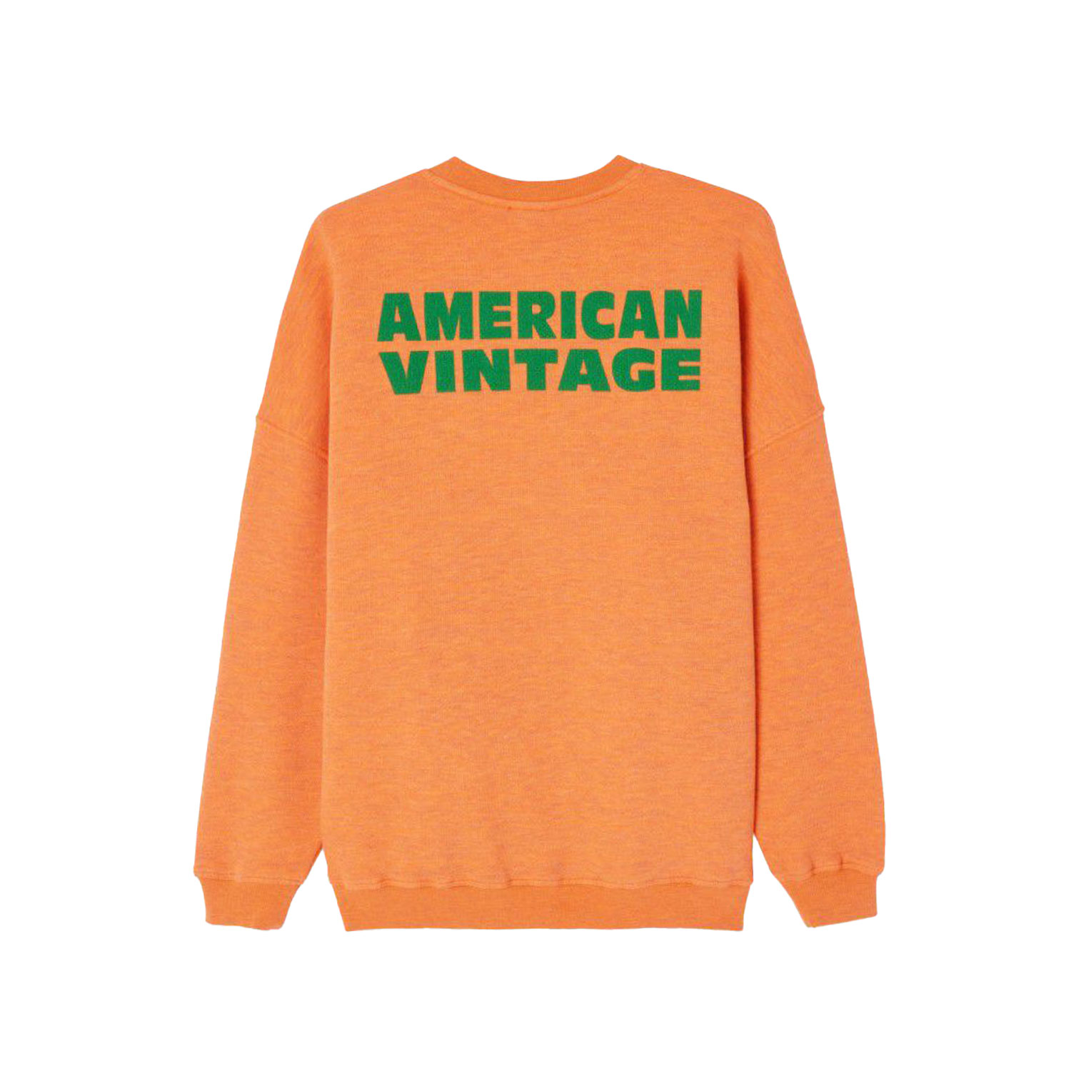 American Vintage Doven Sweatshirt in Orange meliert mit American Vintage Aufdruck hinten