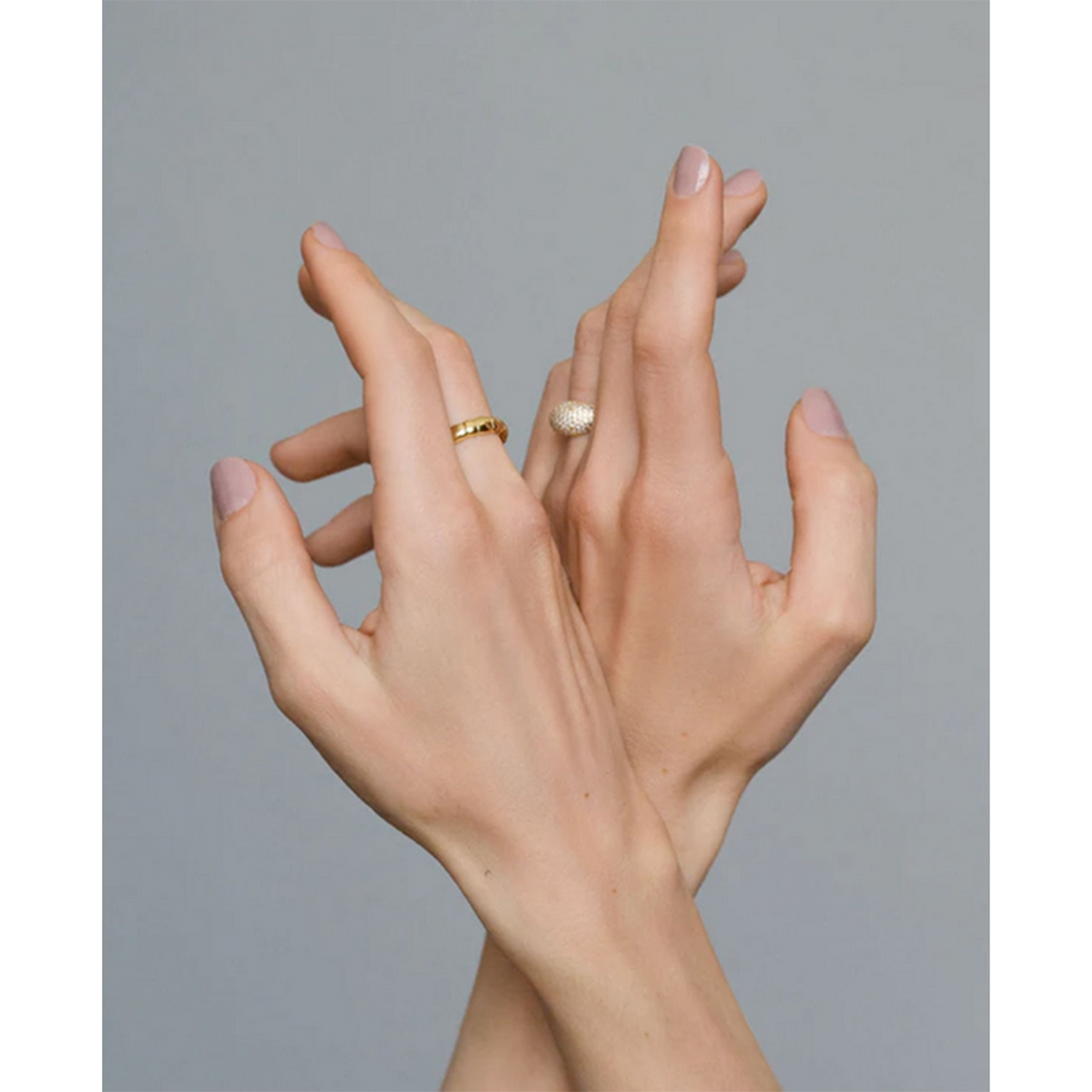 Philippa Studios Dome Pave Ring vergoldet