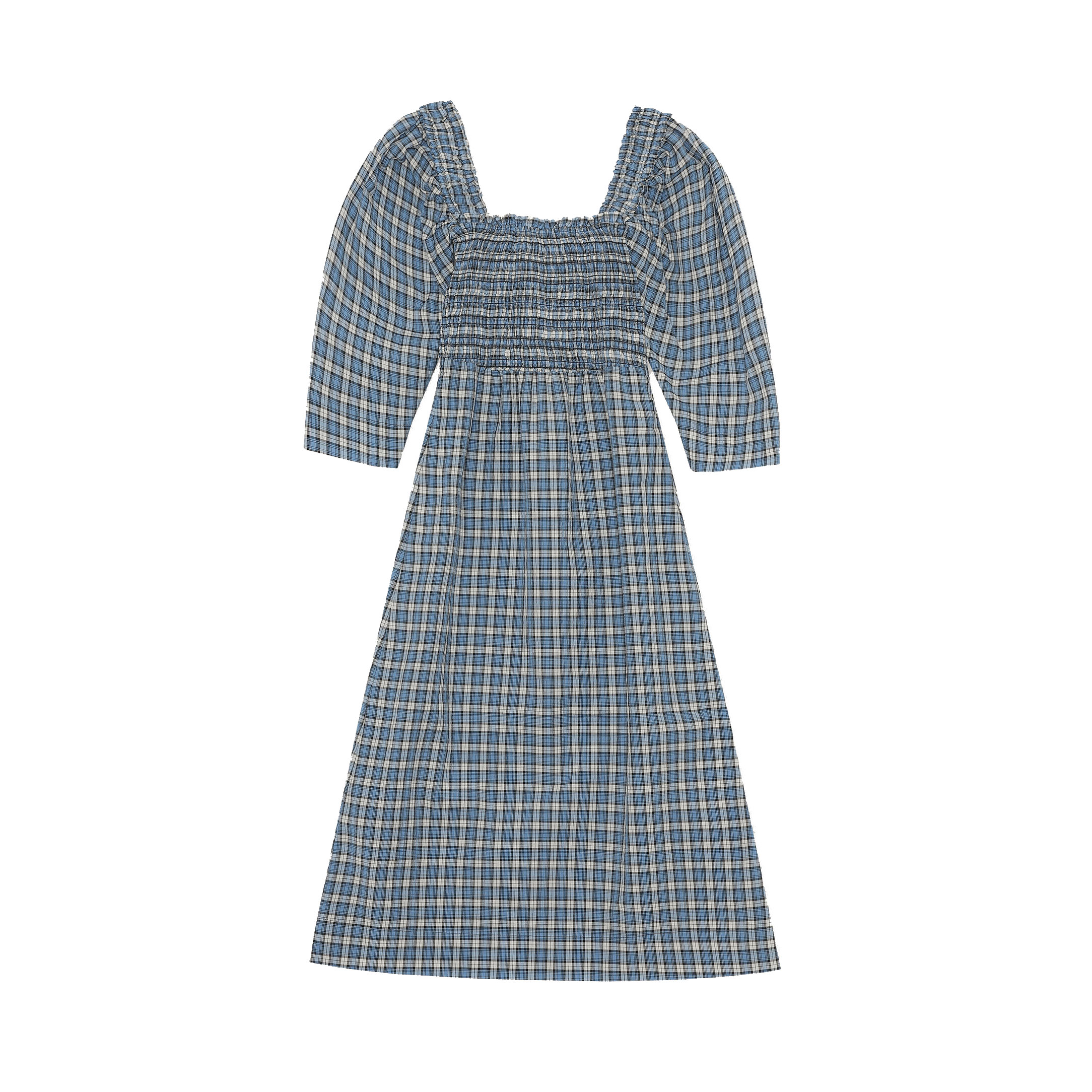 Ganni F6854 Ganni Kleid kariert vorne