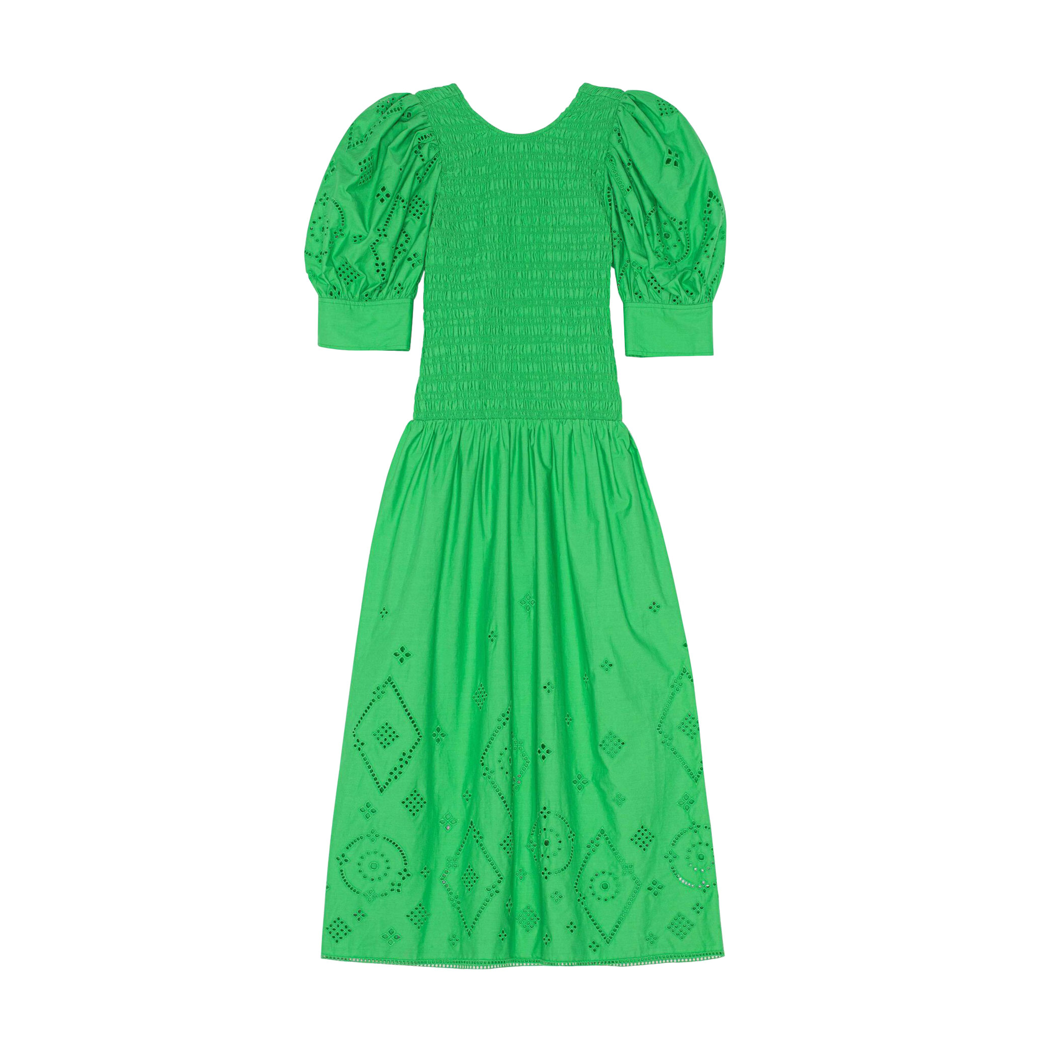 Ganni Ganni Smock Kleid grün vorne