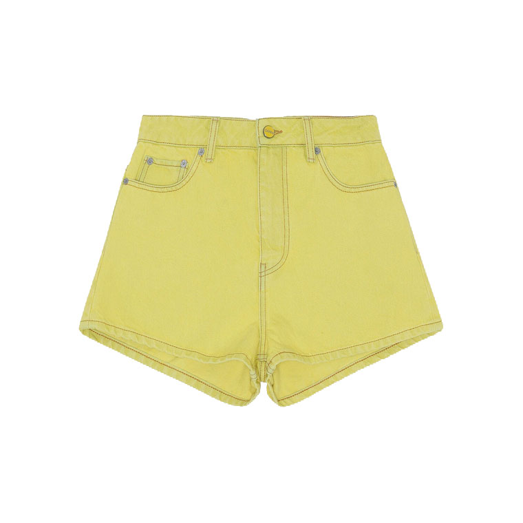Ganni High Waisted Shorts Yellow