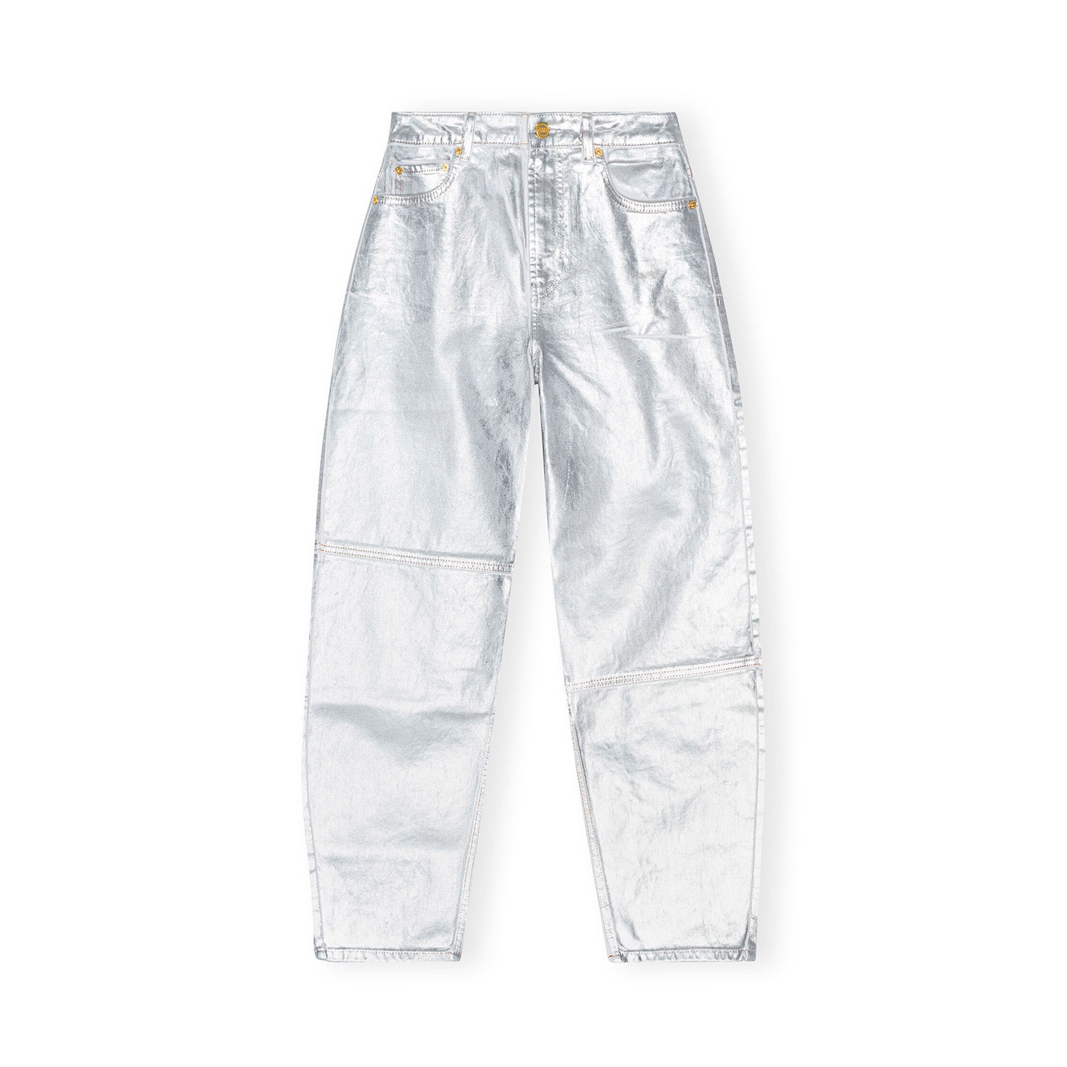 Ganni Foil Denim Stary Jeans Bright White