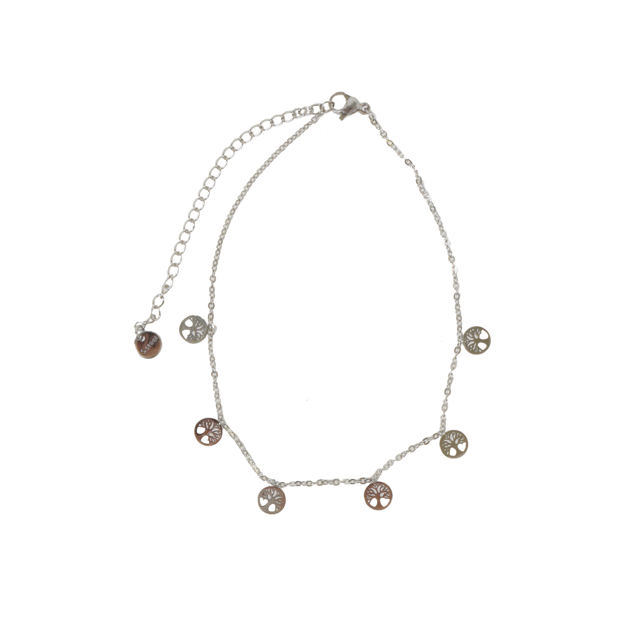 La Garçonne Bijoux Lebensbaum Fusskette Edelstahl Silber