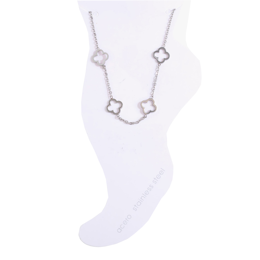 La Garçonne Bijoux Flower Fusskette La Garconne Bijoux Edelstahl Silber Vorne