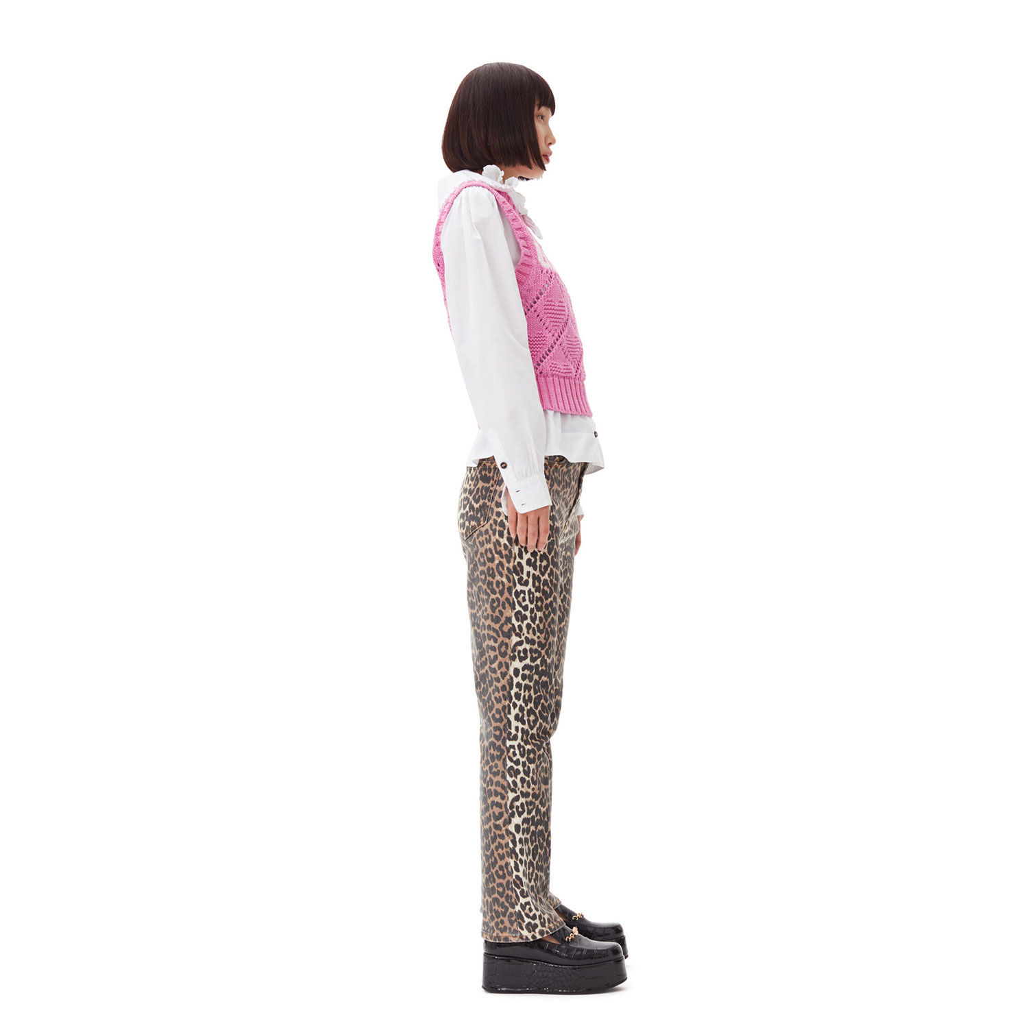 Ganni Ganni Weste Pink Model seite