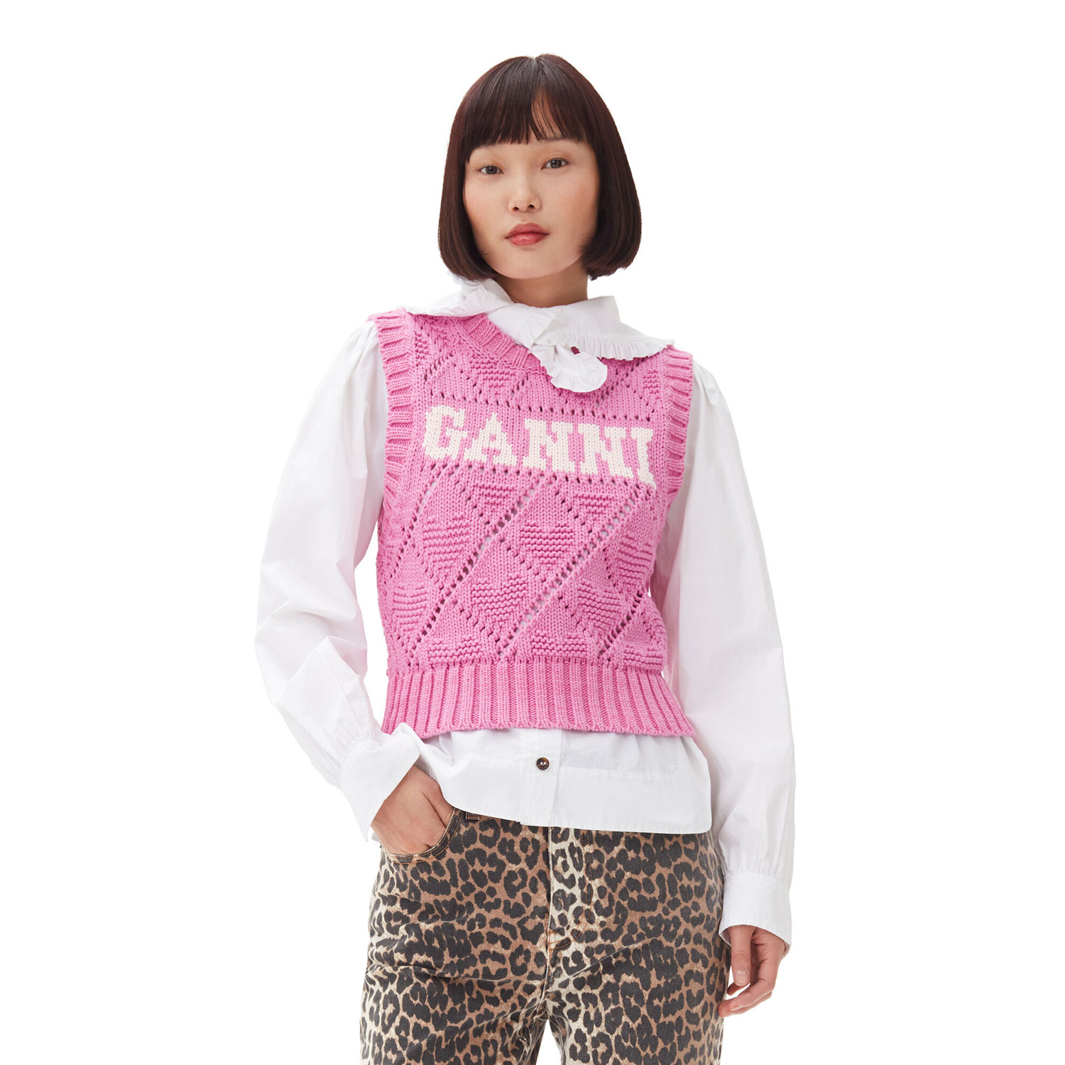 Ganni Rope Weste Rose Violet