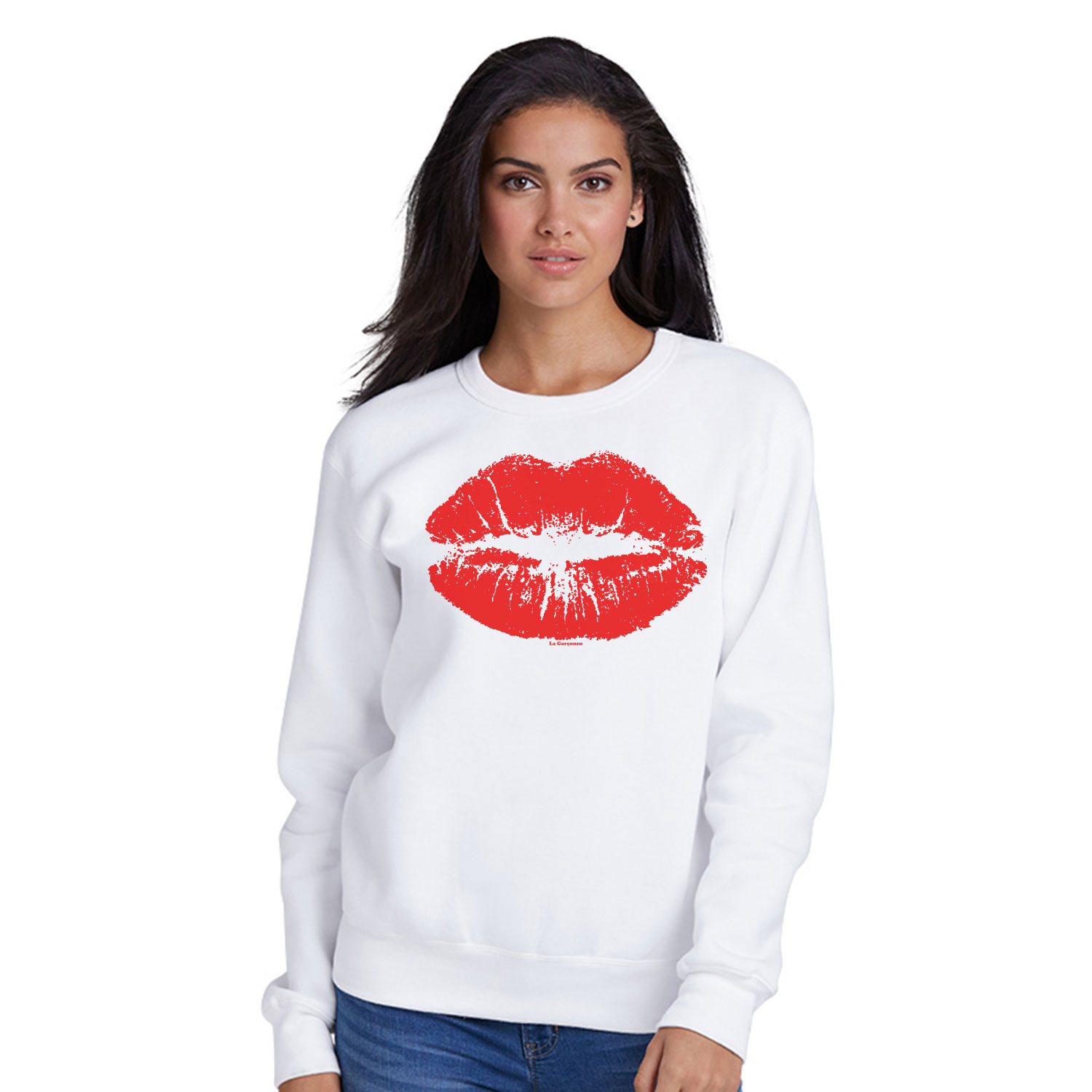La Garçonne Vetements Kiss Kiss Sweater White