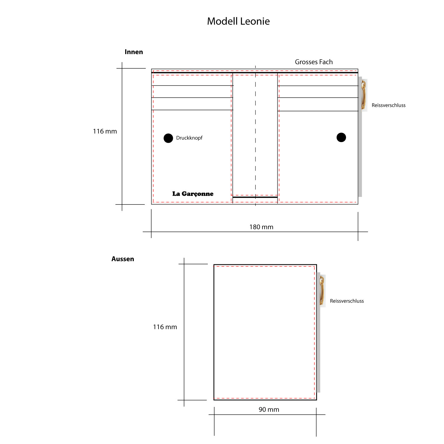 La Garçonne Accessoires Leonie La Garçonne Portemonnaie nude Masse