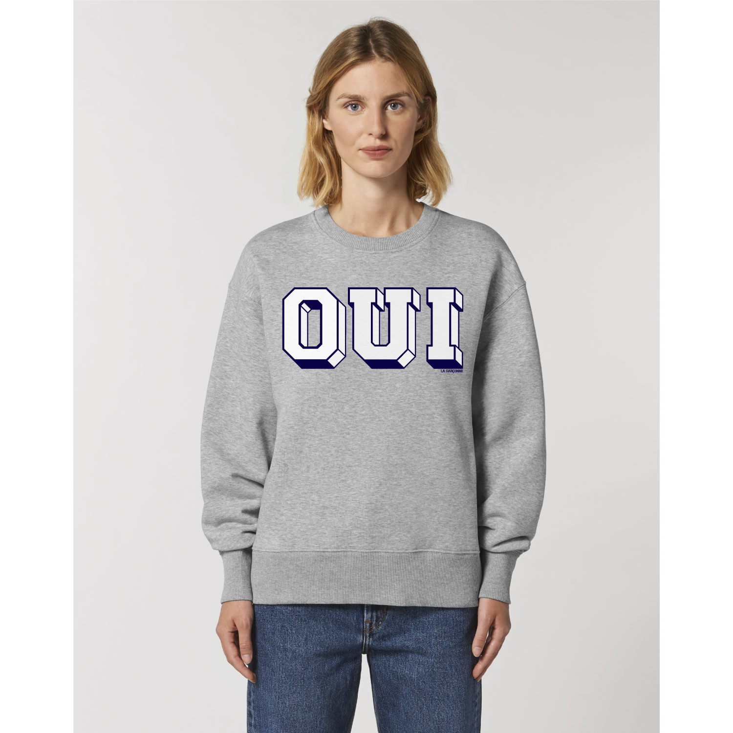 La Garçonne Vetements Oui Sweater Craquelé Druck Grey