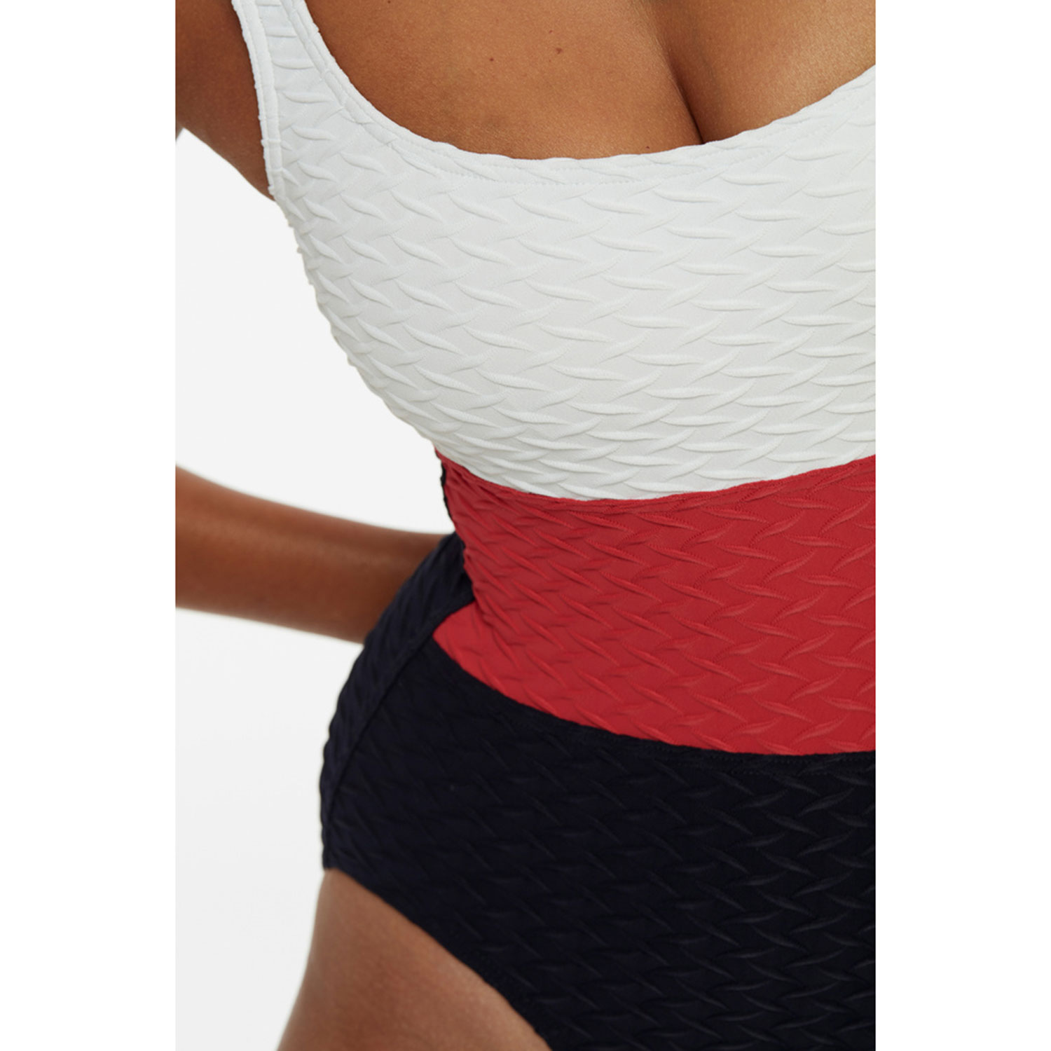 Paula Poppy Badekleid Tricolour Scarlet