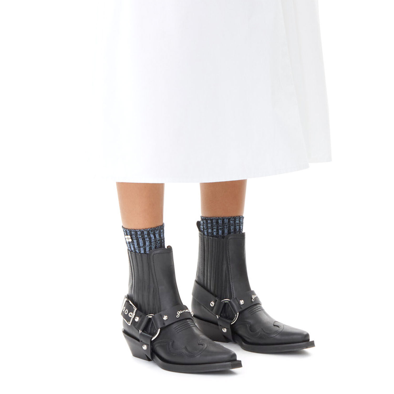 Ganni Low Cut Western Chelsea Boot Black