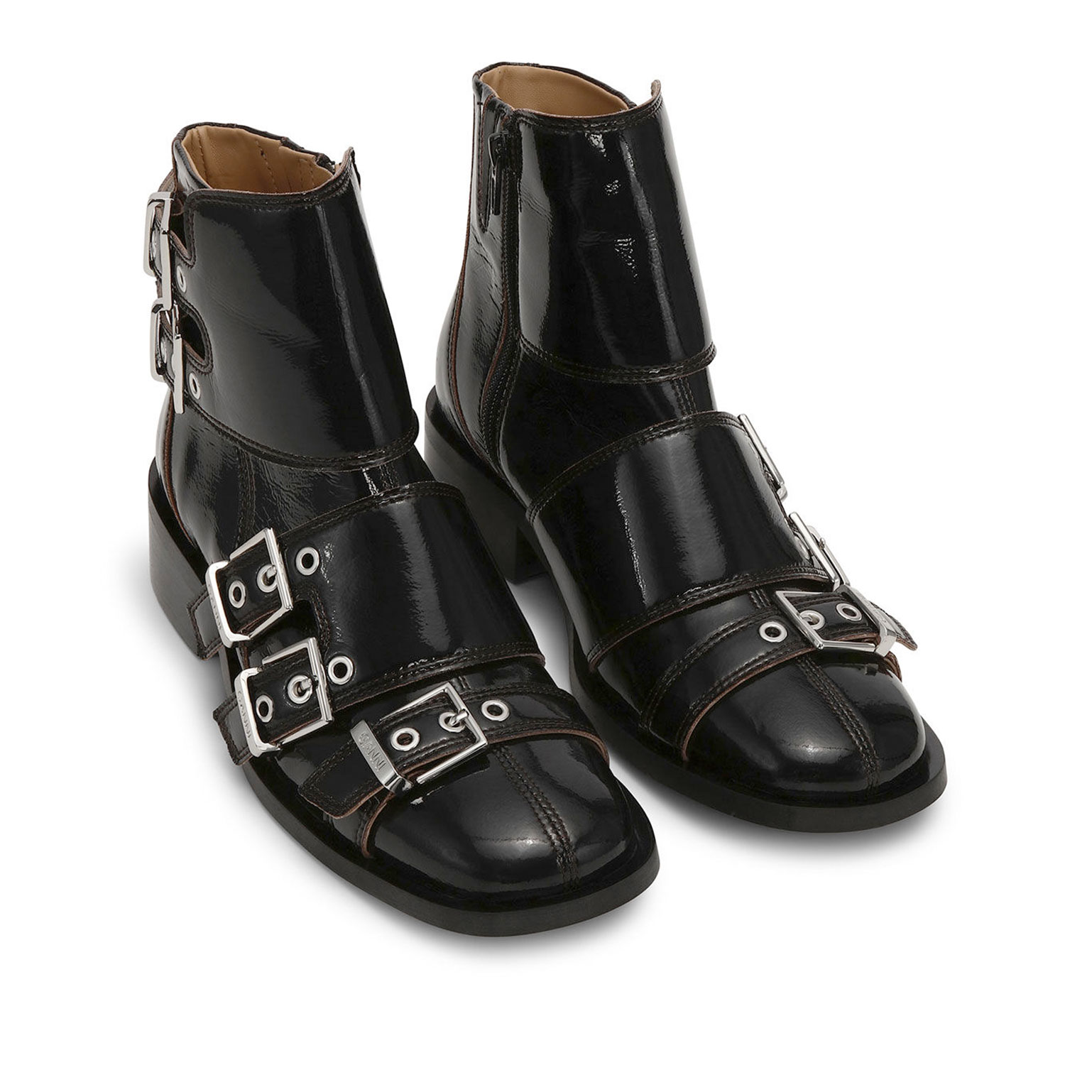 Ganni Buckle Boot Napalack Black