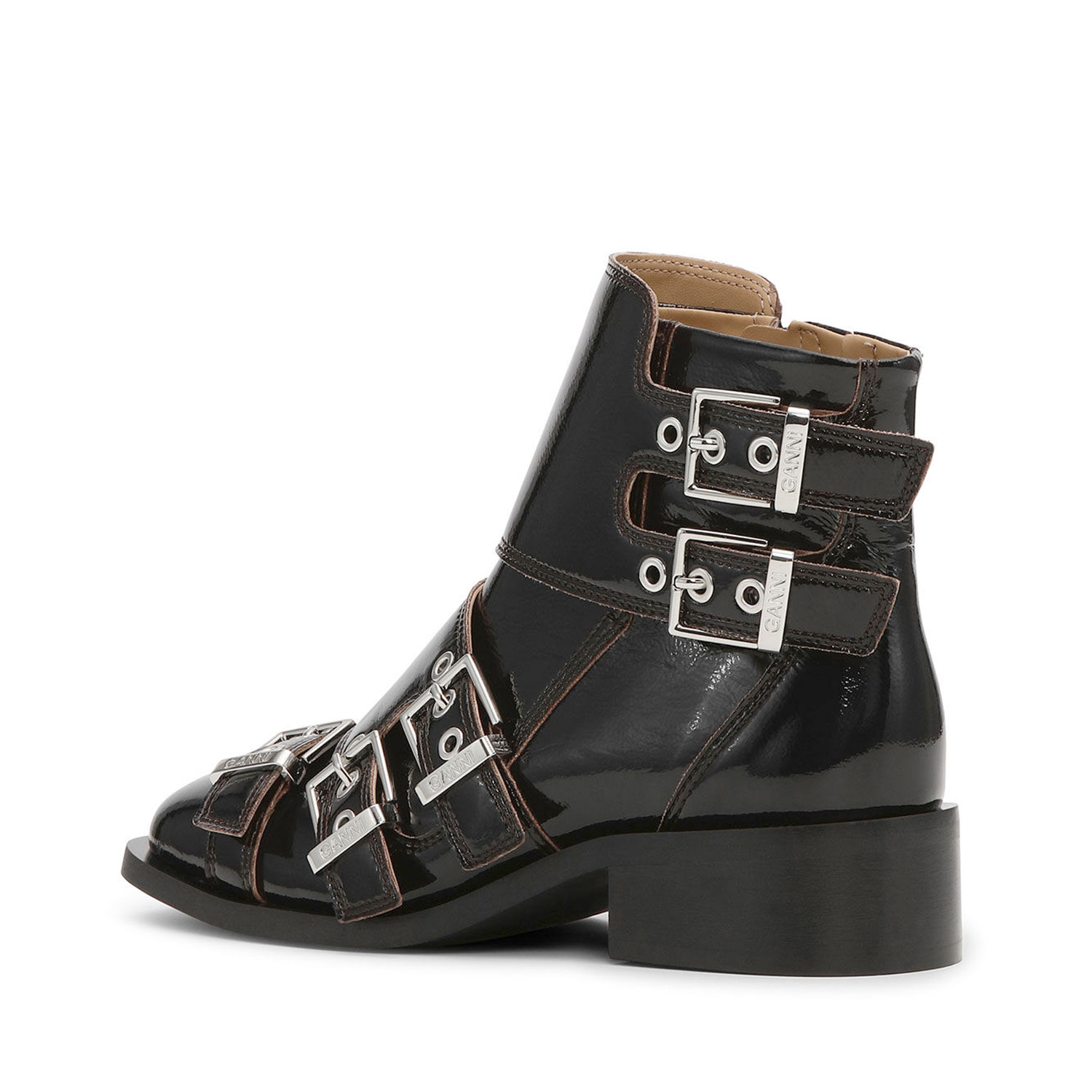 Ganni Buckle Boot Napalack Black