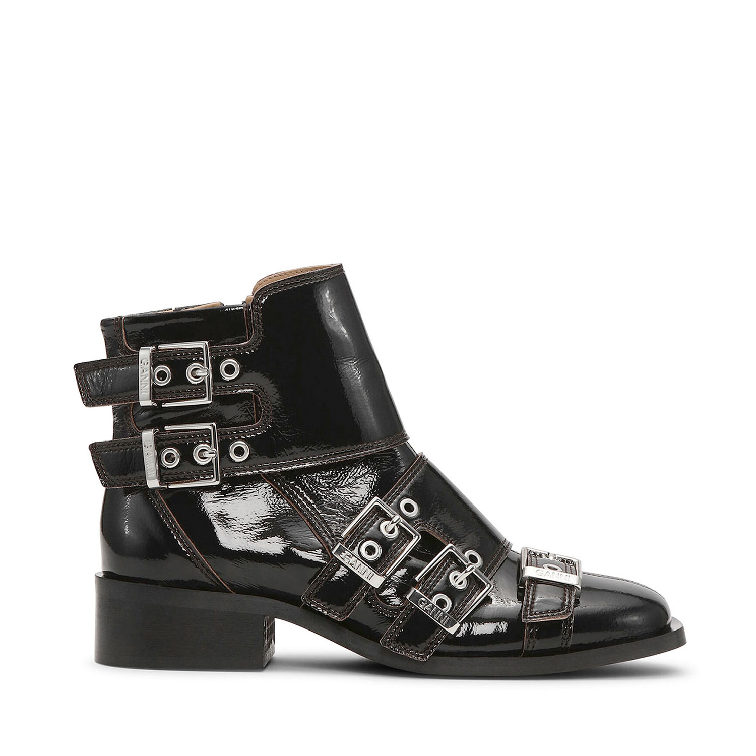 Ganni Buckle Boot Napalack Black