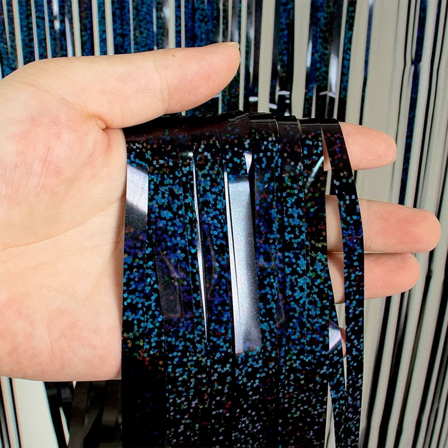 Glitzer Lametta Schwarz