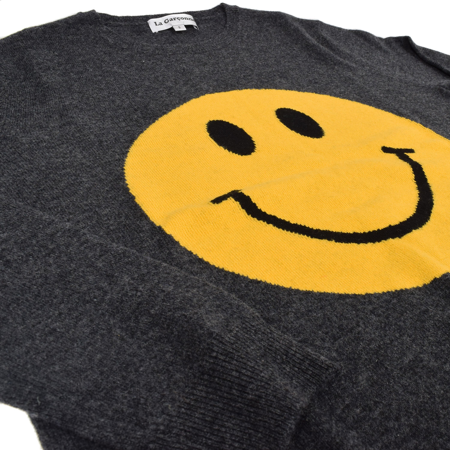 La Garçonne Vetements Smiley Strickpullover Anthrazit