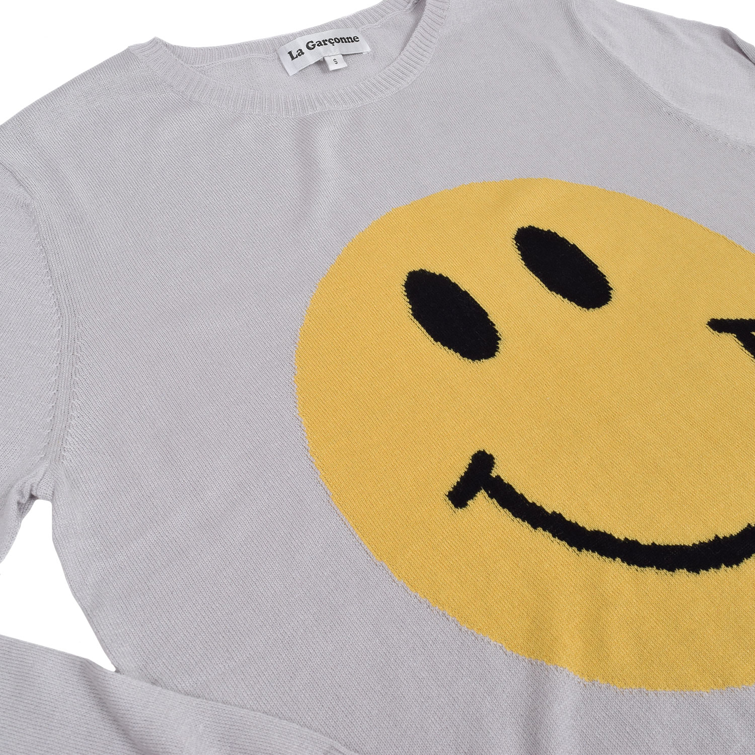 La Garçonne Vetements Smiley Seide/Kaschmir Strickpullover Grey