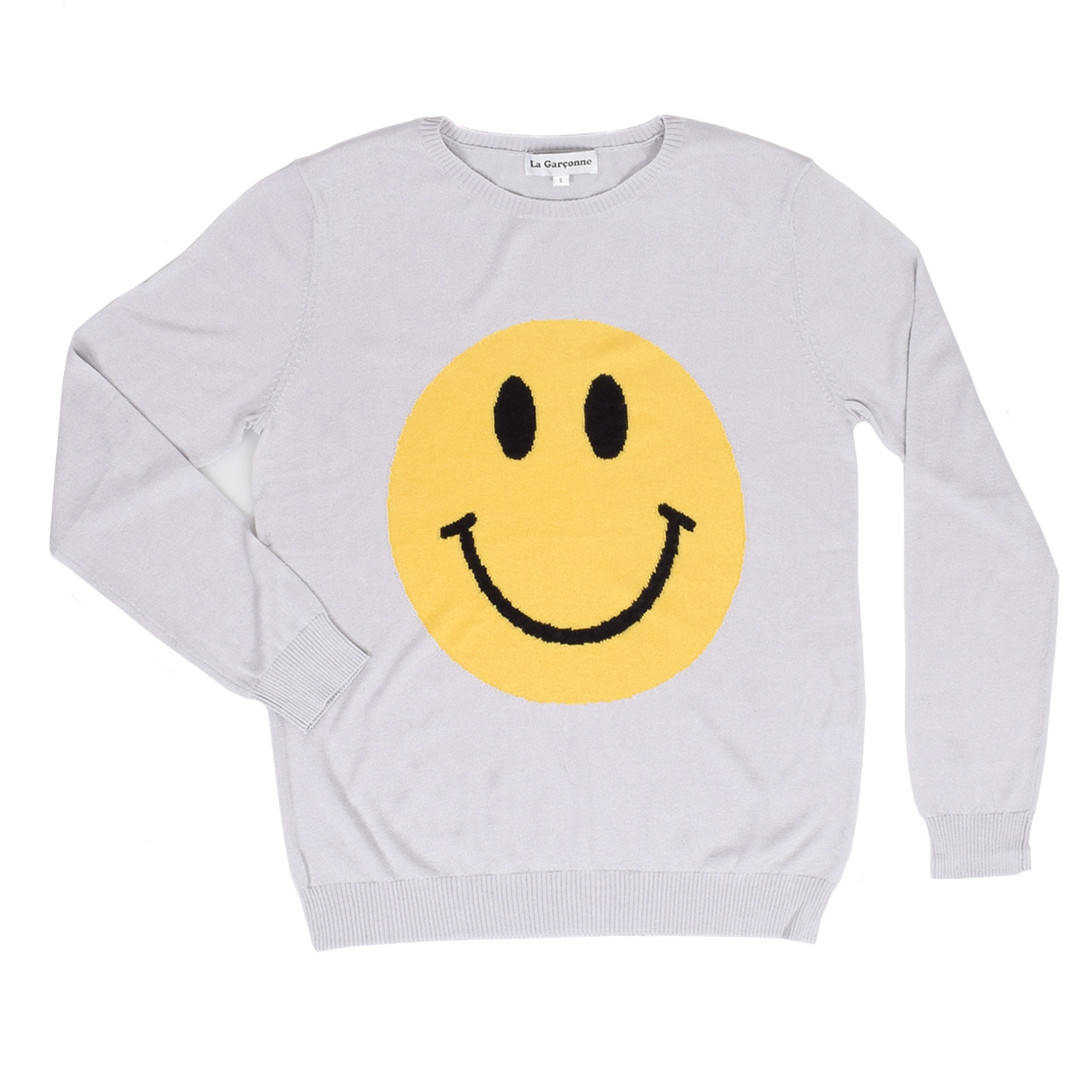 La Garçonne Vetements Smiley Seide/Kaschmir Strickpullover Grey