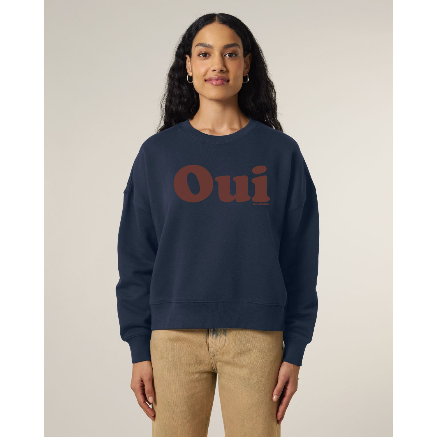 Oui Alma Sweater French Navy