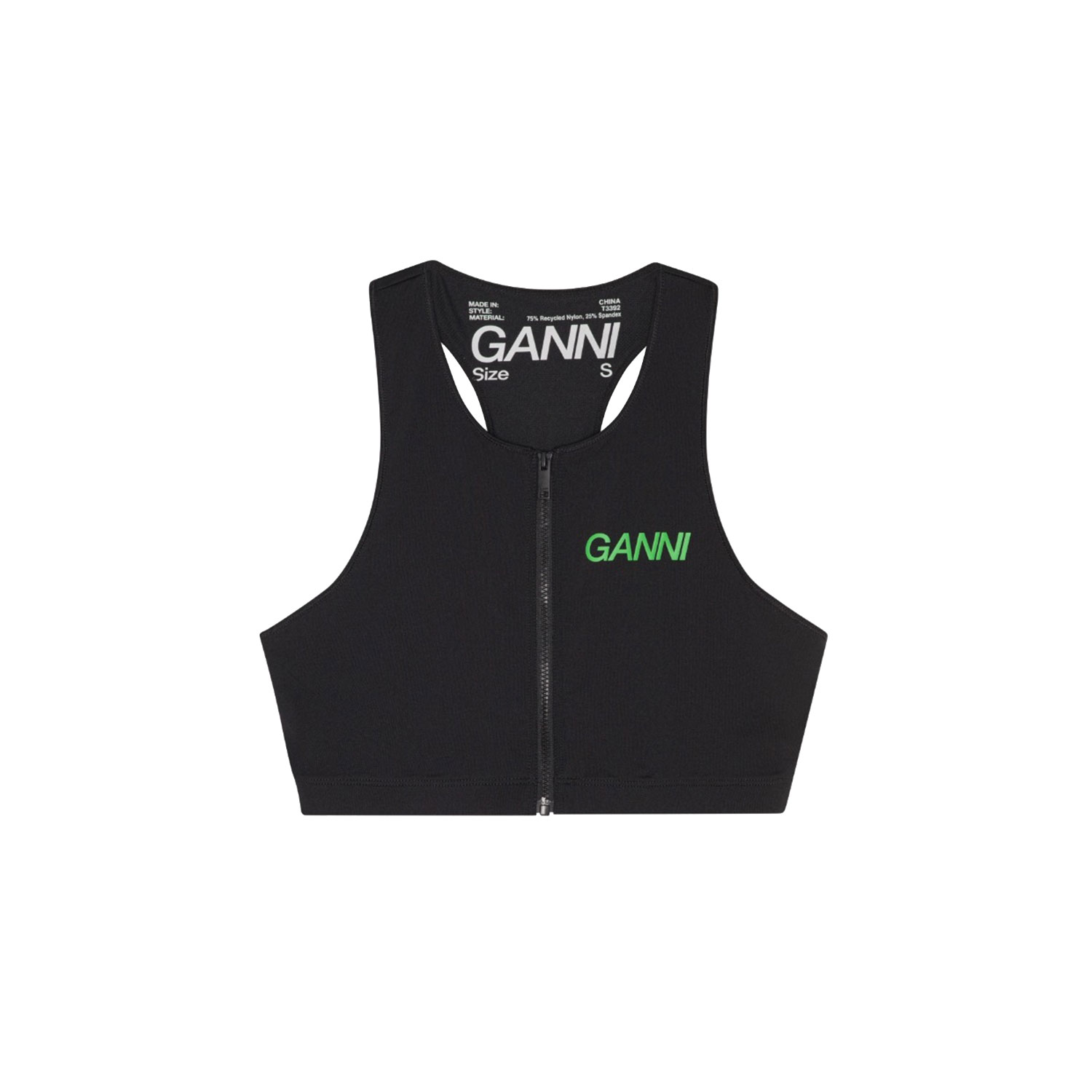 Active Racerback Zipper Top Black