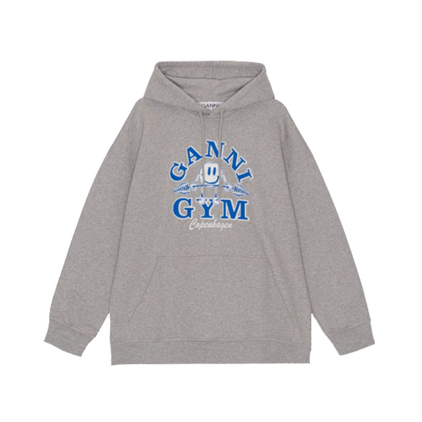 Ganni Isoli Hoodie Pullover Gym Paloma Melange