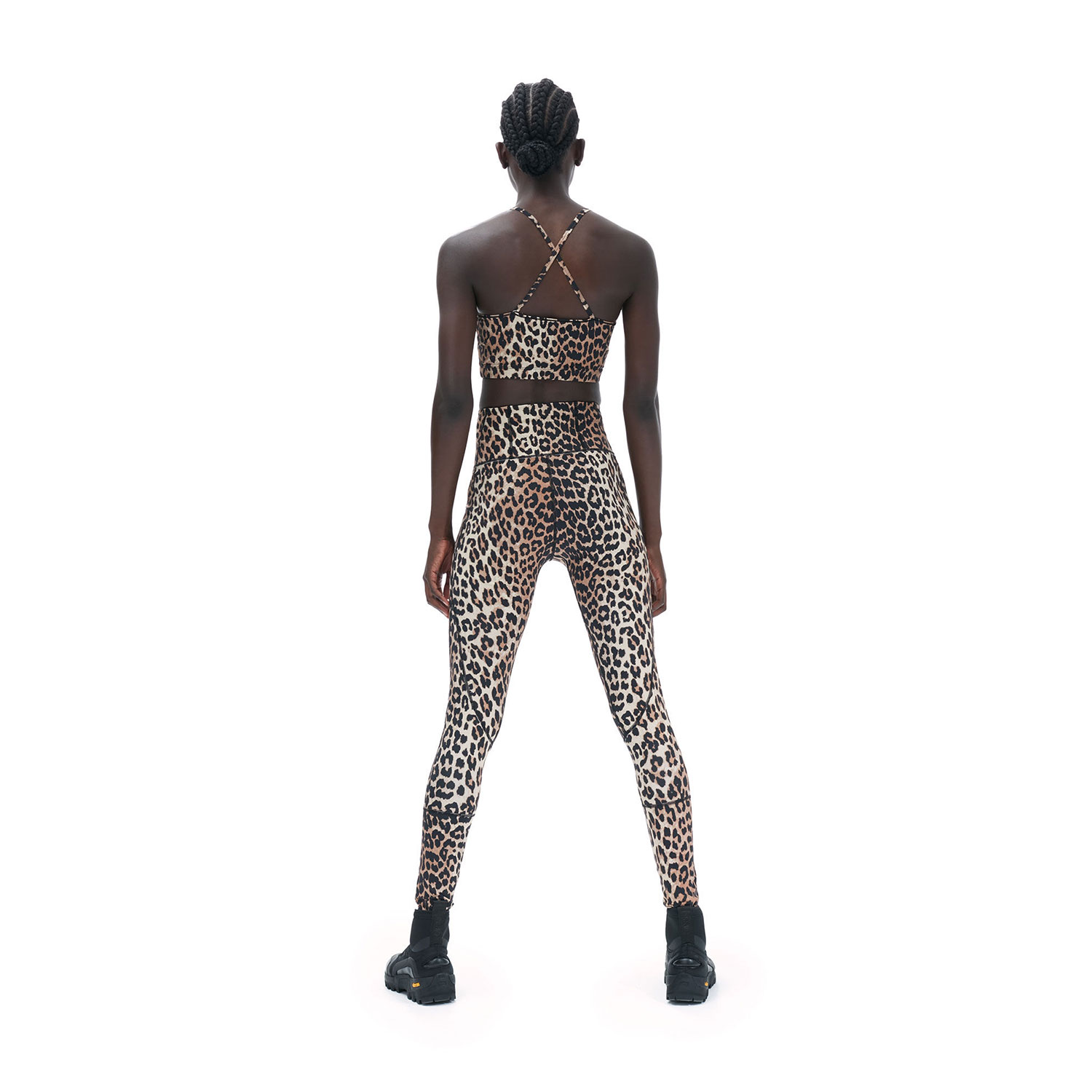 Ganni Active Ganni Leggings Leopard Model hinten