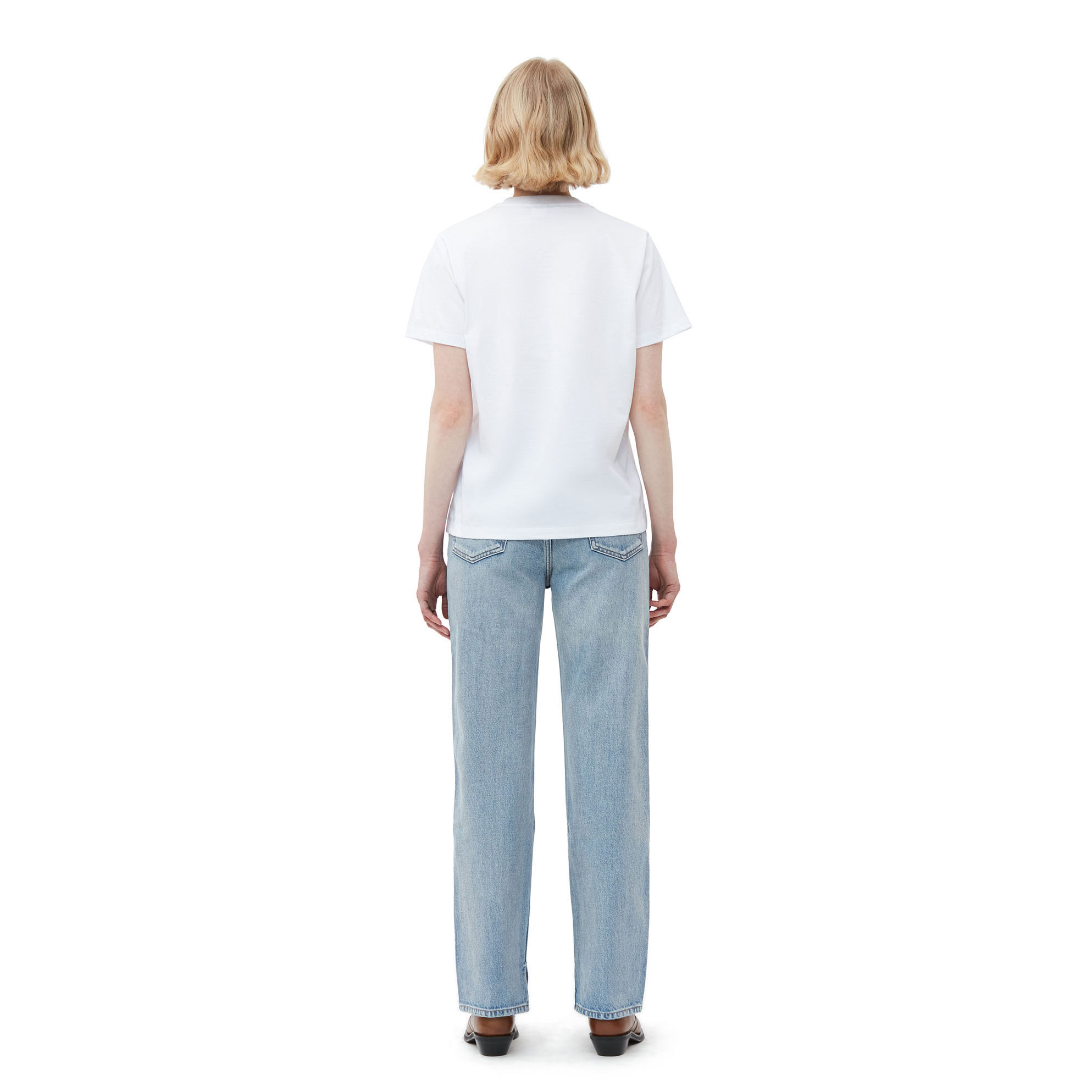 Ganni Fun Ganni T-Shirt Weiss Model hinten