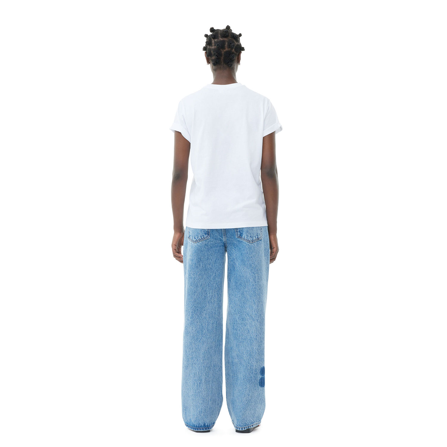 Ganni Cherry Relaxed T-Shirt White