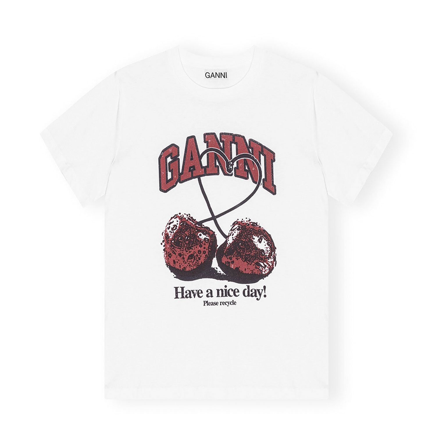 Ganni Cherry Ganni T-Shirt Weiss vorne