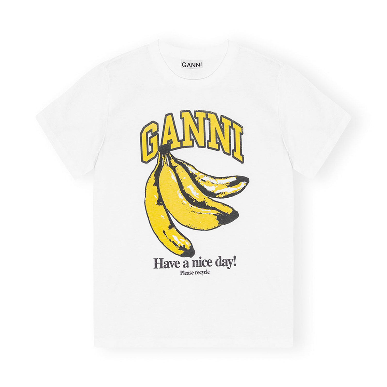 Ganni Banana Relaxed T-Shirt White