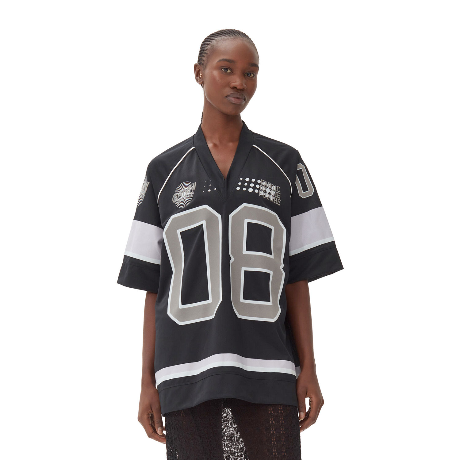 Ganni Future Mesh Oversized T-Shirt Black