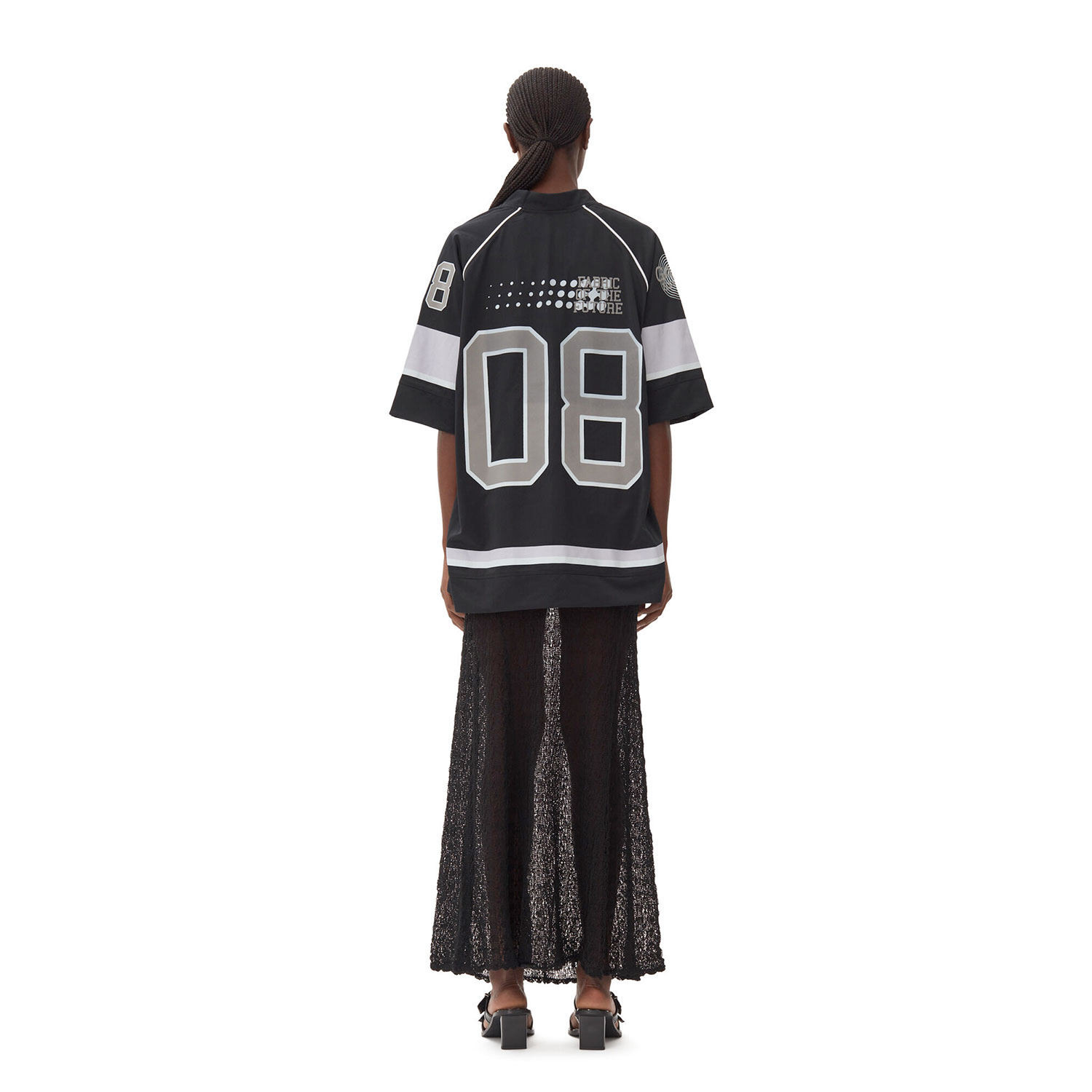 Ganni Future Mesh Oversized T-Shirt Black