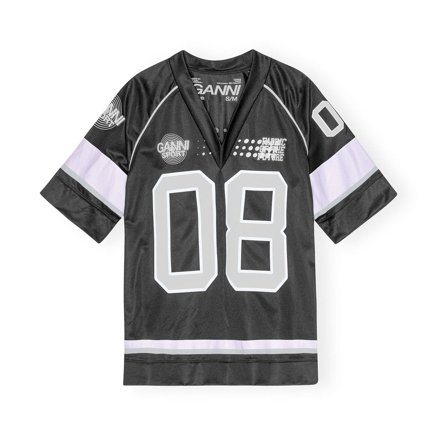 Ganni Future Mesh Oversized T-Shirt Black