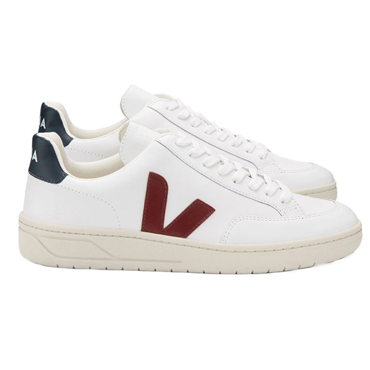 Veja V-12 Veja Sneaker Leather Extra White Marsala Nautico seite