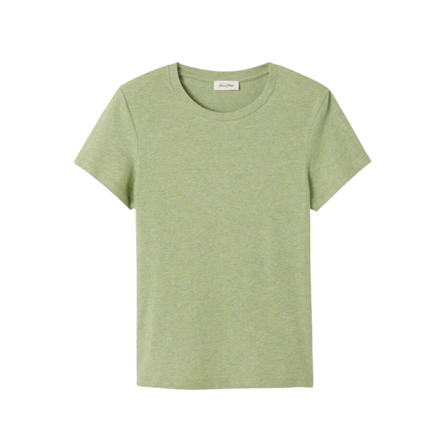 American Vintage Ypawood T-Shirt mit Rundhals-Ausschnitt in Hellgrün meliert von American Vintage. Vorne