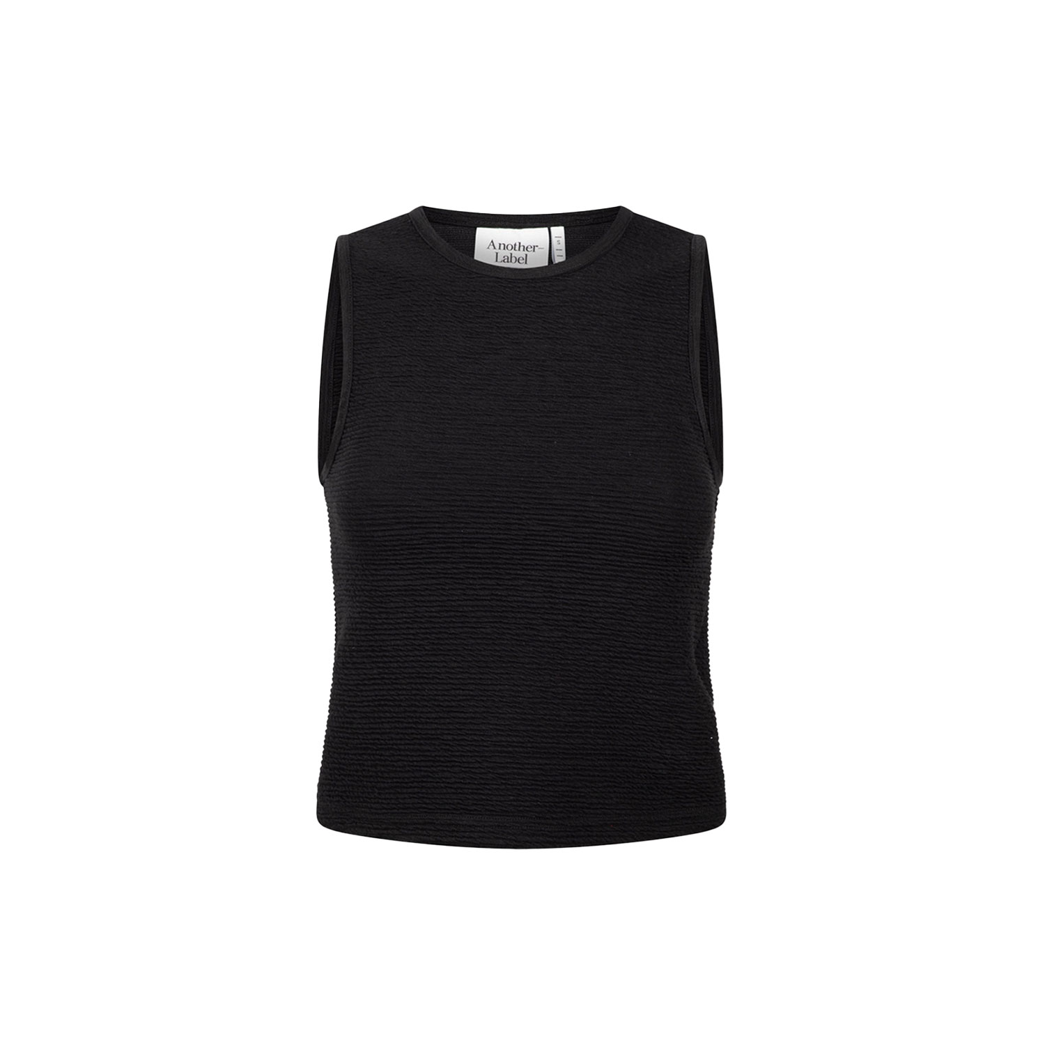 Another Label Abelia strukturiertes Top mit Rundhals-Ausschnitt in Schwarz von Another Label. Vorne