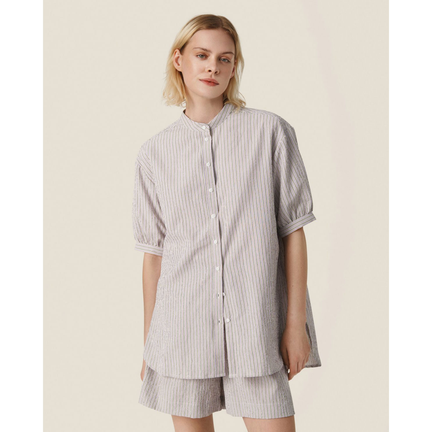 MSCH Copenhagen Adara MSCH Copenhagen Bluse gestreift Model vorne