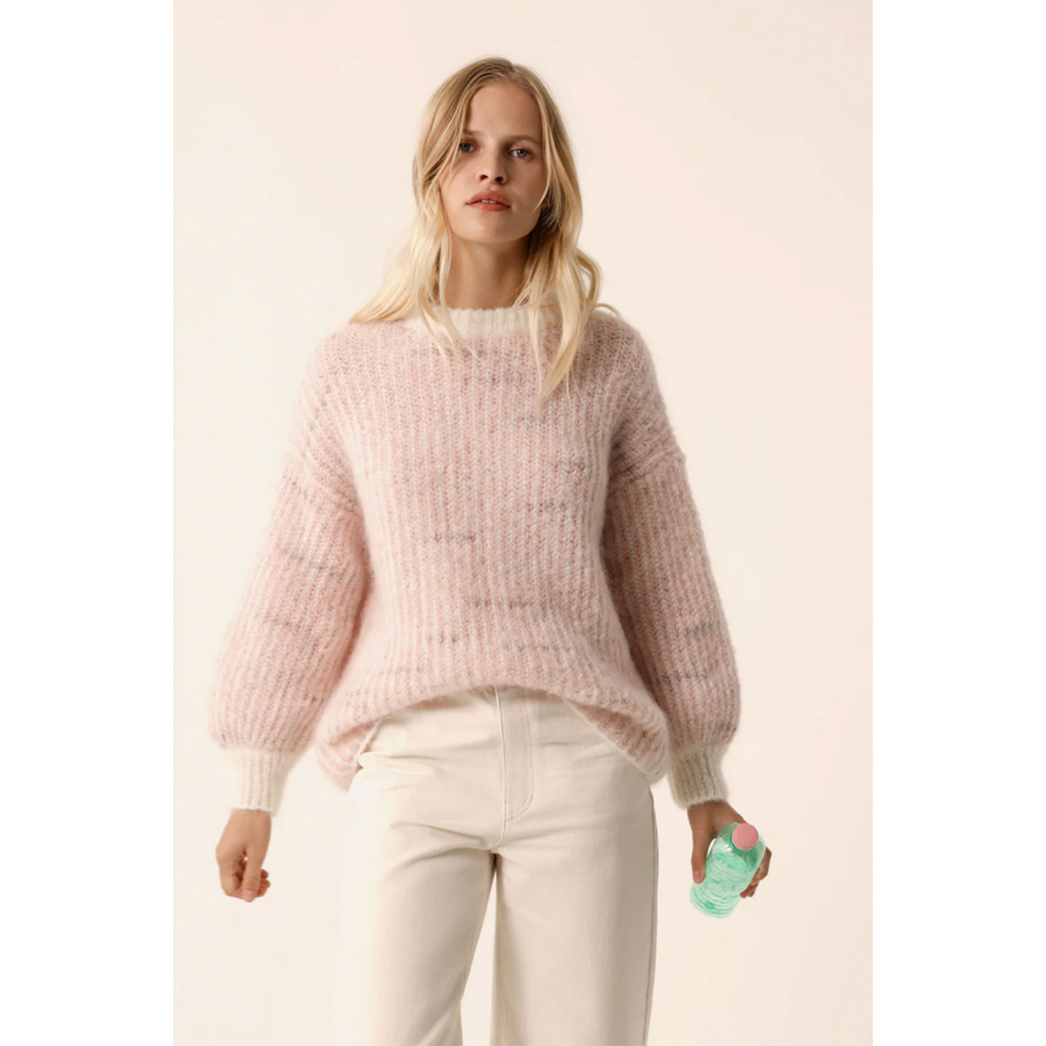 Des Petits Hauts Albertine Pullover Ecru Brume Poudre