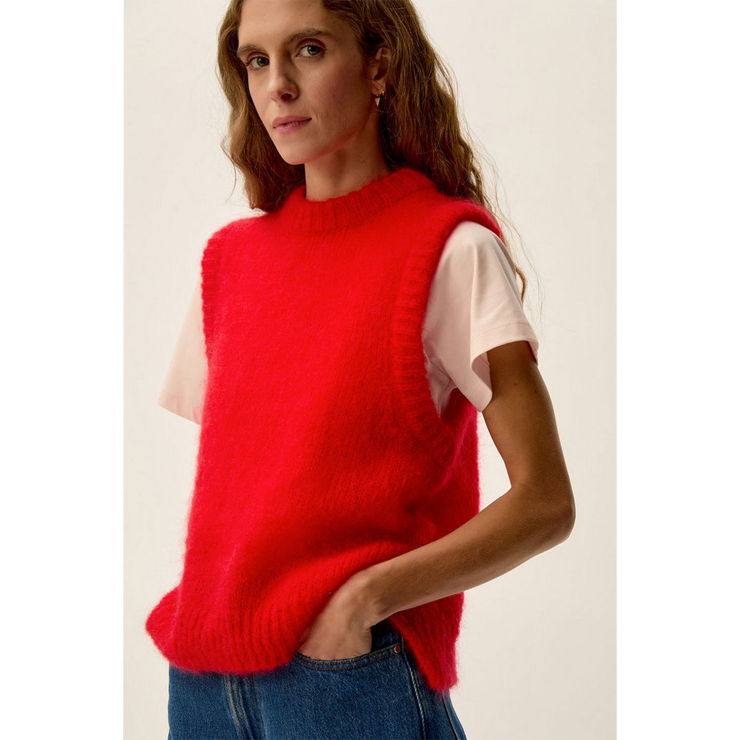 Des Petits Hauts Alberto Strickweste Tomate