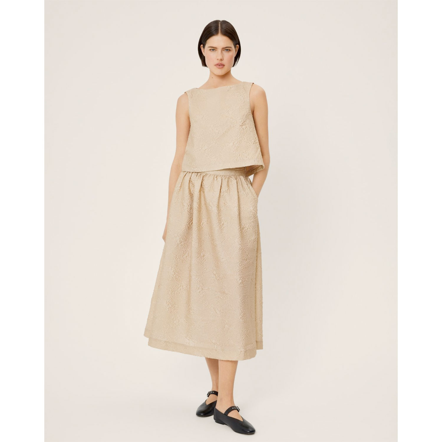 MSCH Copenhagen Aldis MSCH Copenhagen Jupe Beige Model vorne