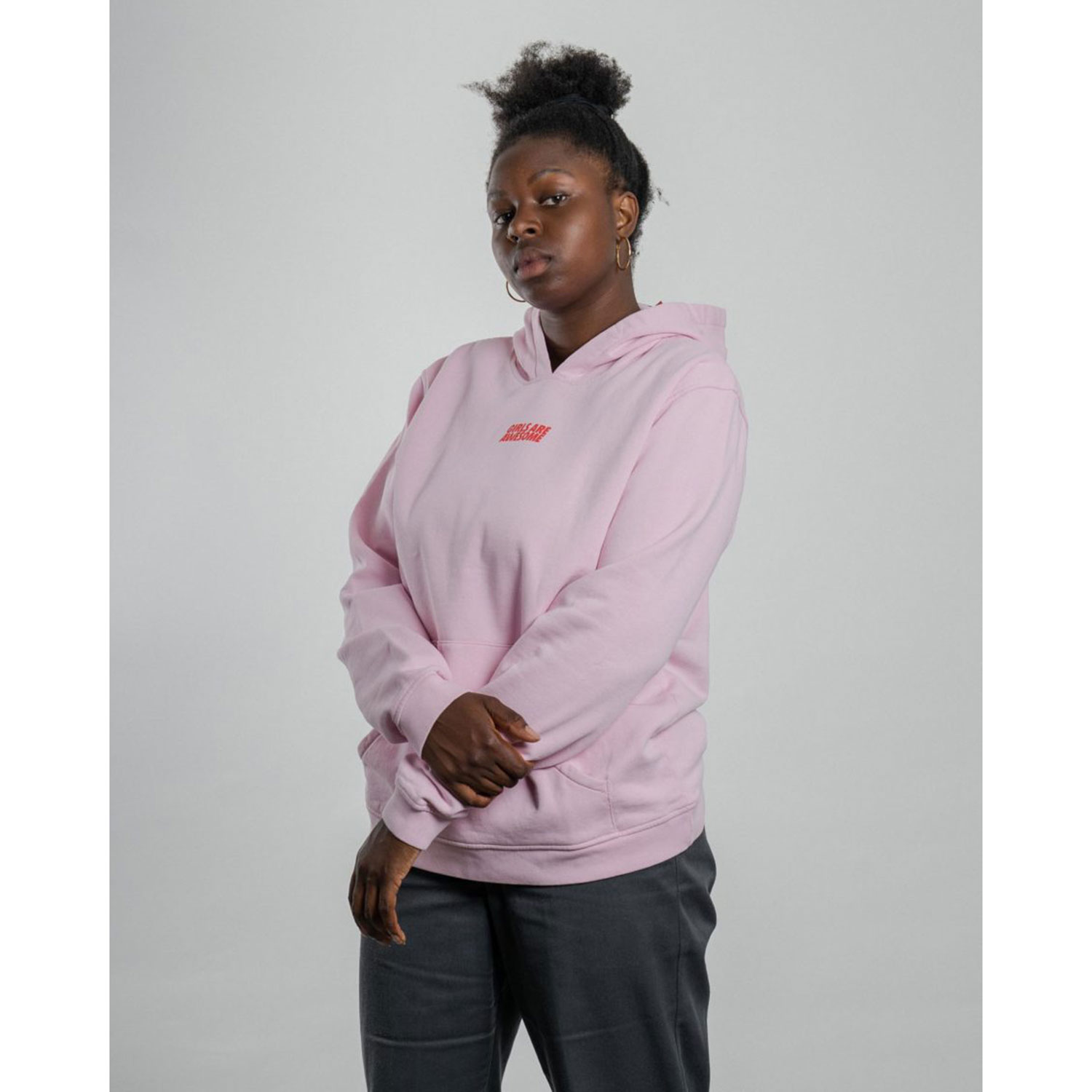 Girls are awesome All Day Hoody Pale Pink